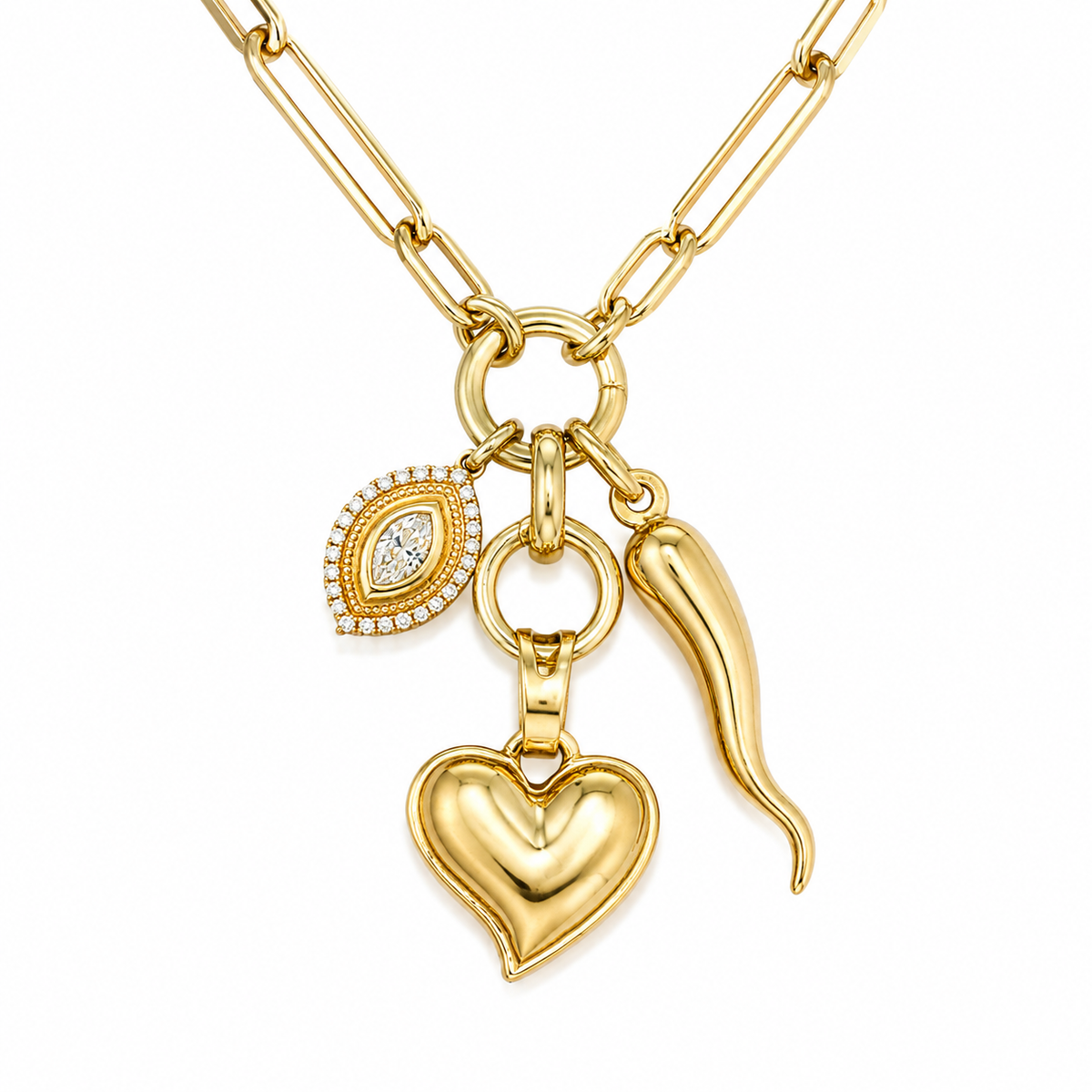 14k Yellow Gold Extender Push-in Circle Clasp