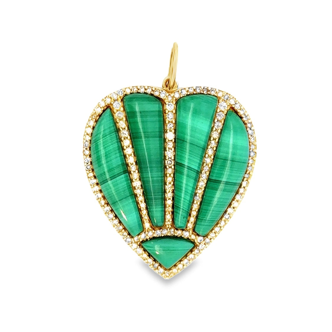 14k Gold Heart, Gemstone and Diamond Charm