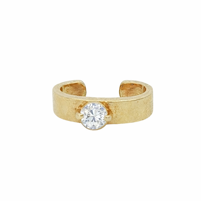 14k Gold Gemstone Ear Cuff