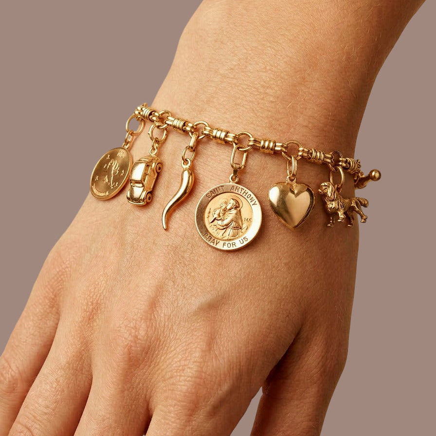 14k Yellow Gold 1900s Puffy Heart Charm