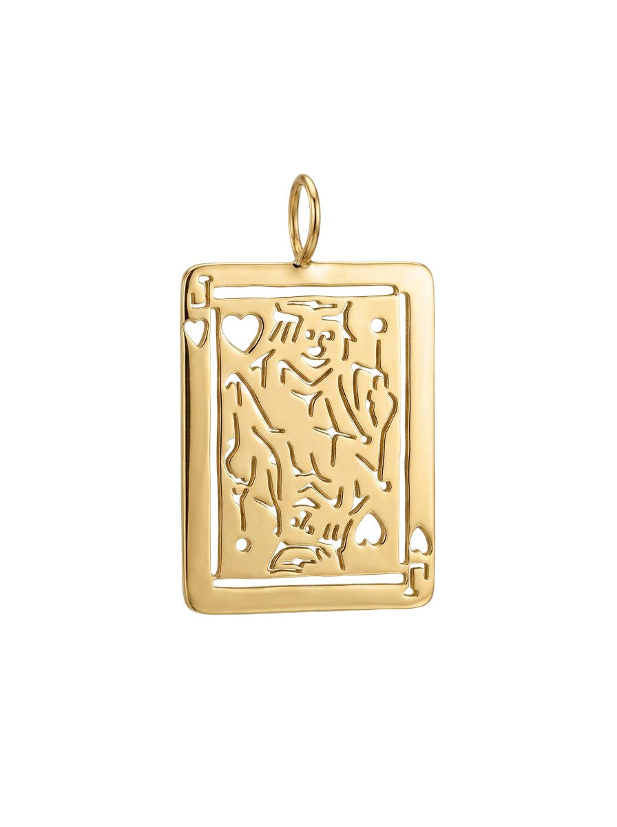 14k Yellow Gold Jack Playing Card Charm