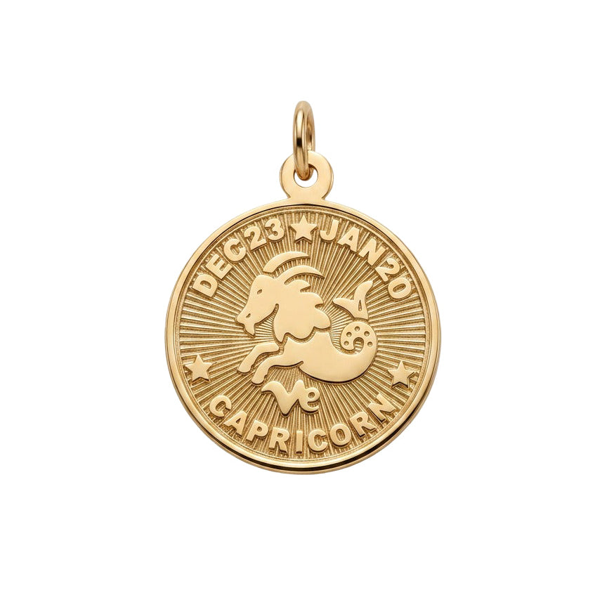 14k Yellow Gold Capricorn Dec 23rd to Jan 20th Zodiac Charm