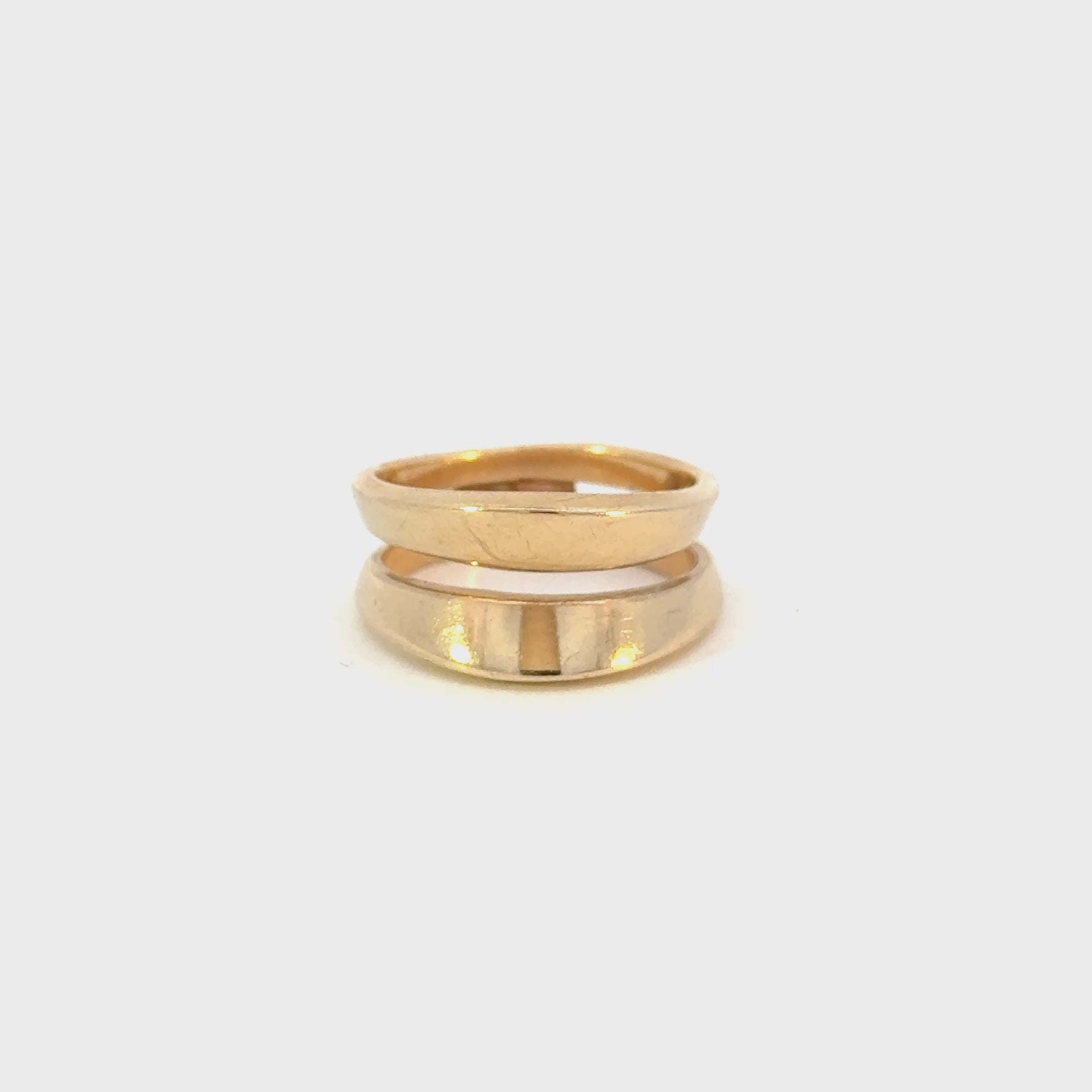 14K Yellow Gold Open Double Row Vintage Ring