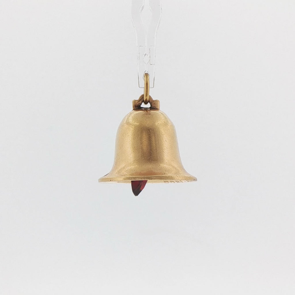 Video of a 14k yellow gold 1960s vintage ruby heart bell charm