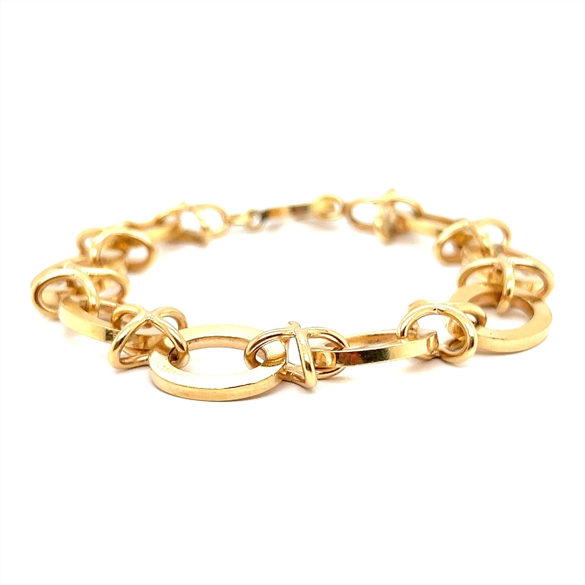 Vintage Oval-Link 14k Gold Bracelet