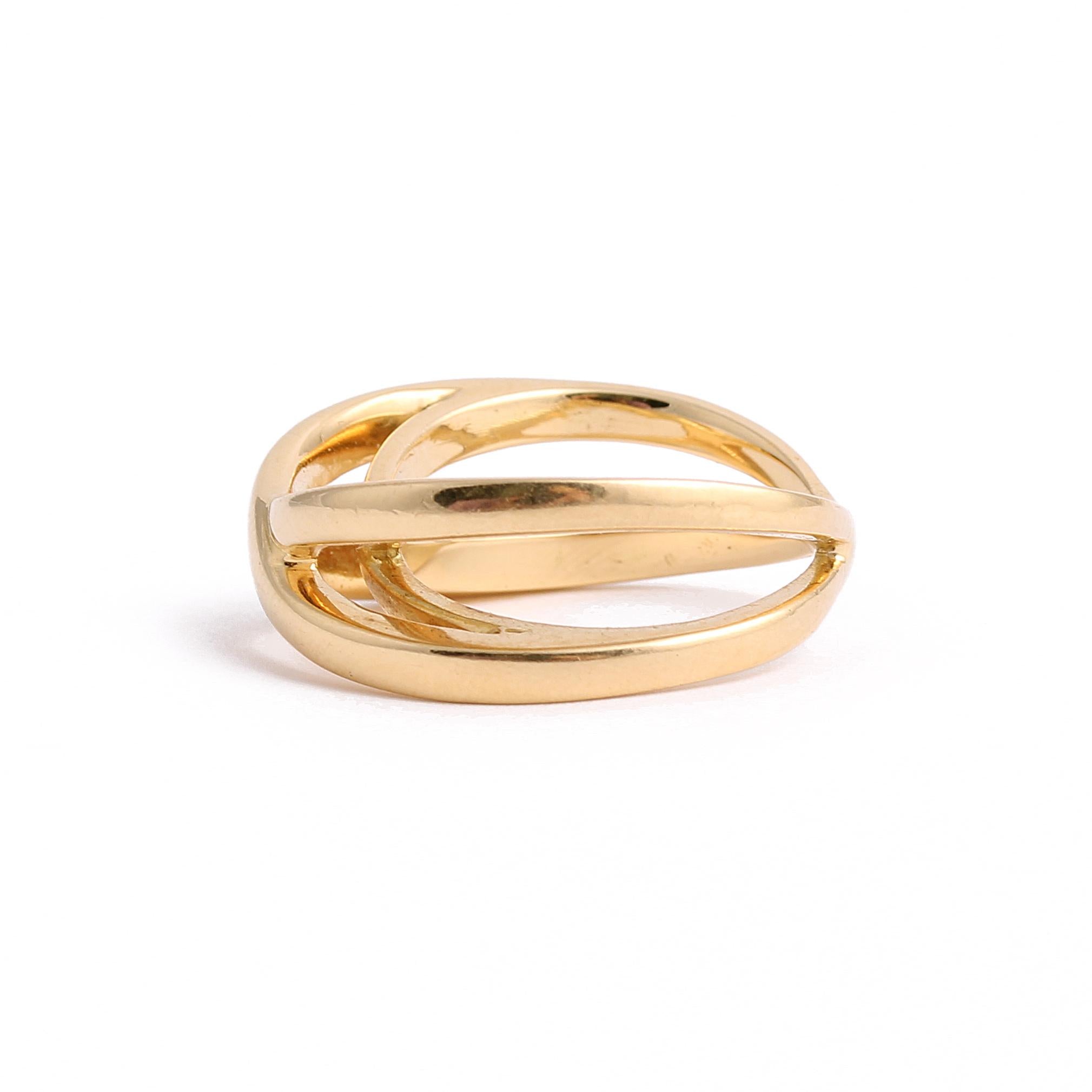 Vintage Double-Tier Hoop 18k Gold Ring