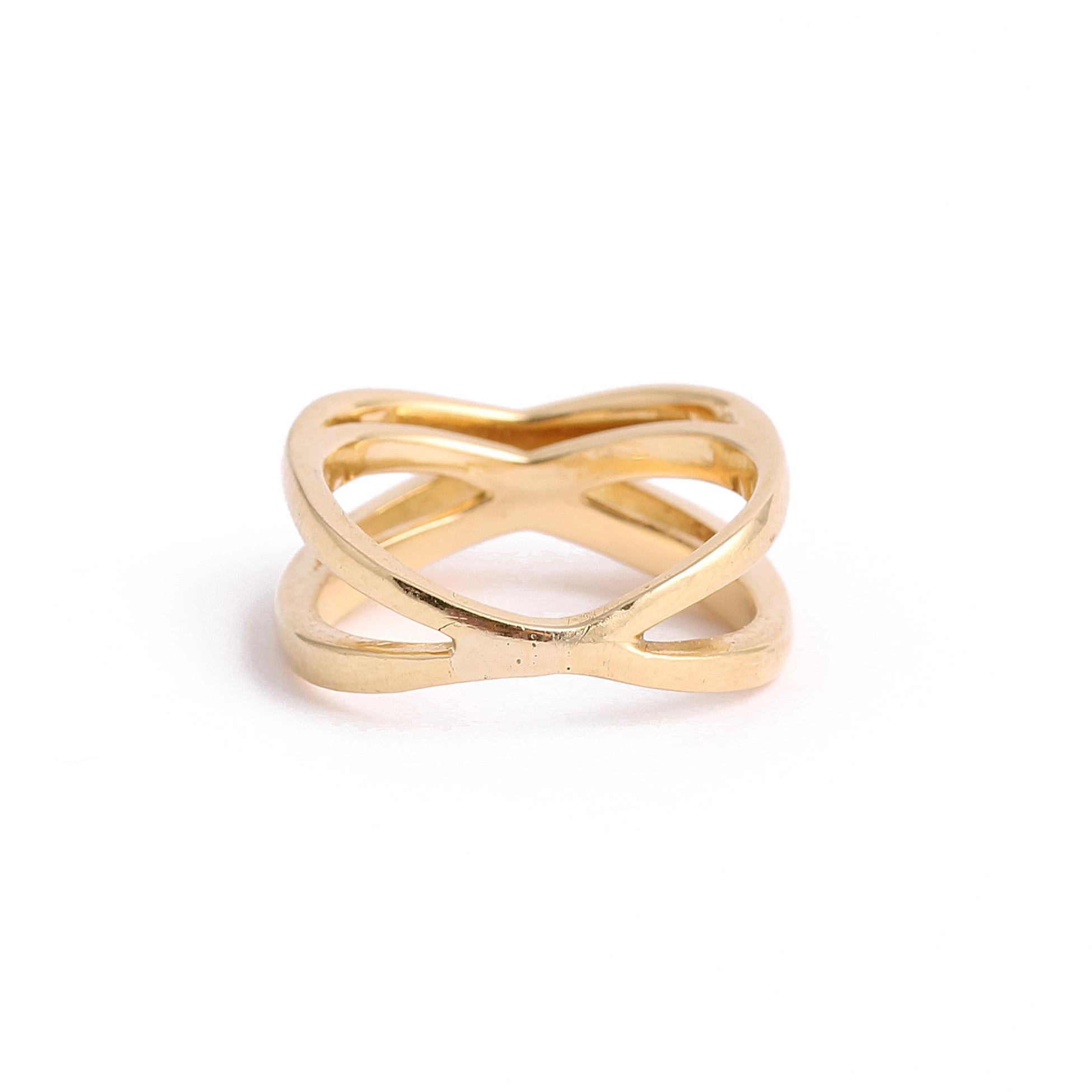 Vintage Double-Tier Hoop 18k Gold Ring