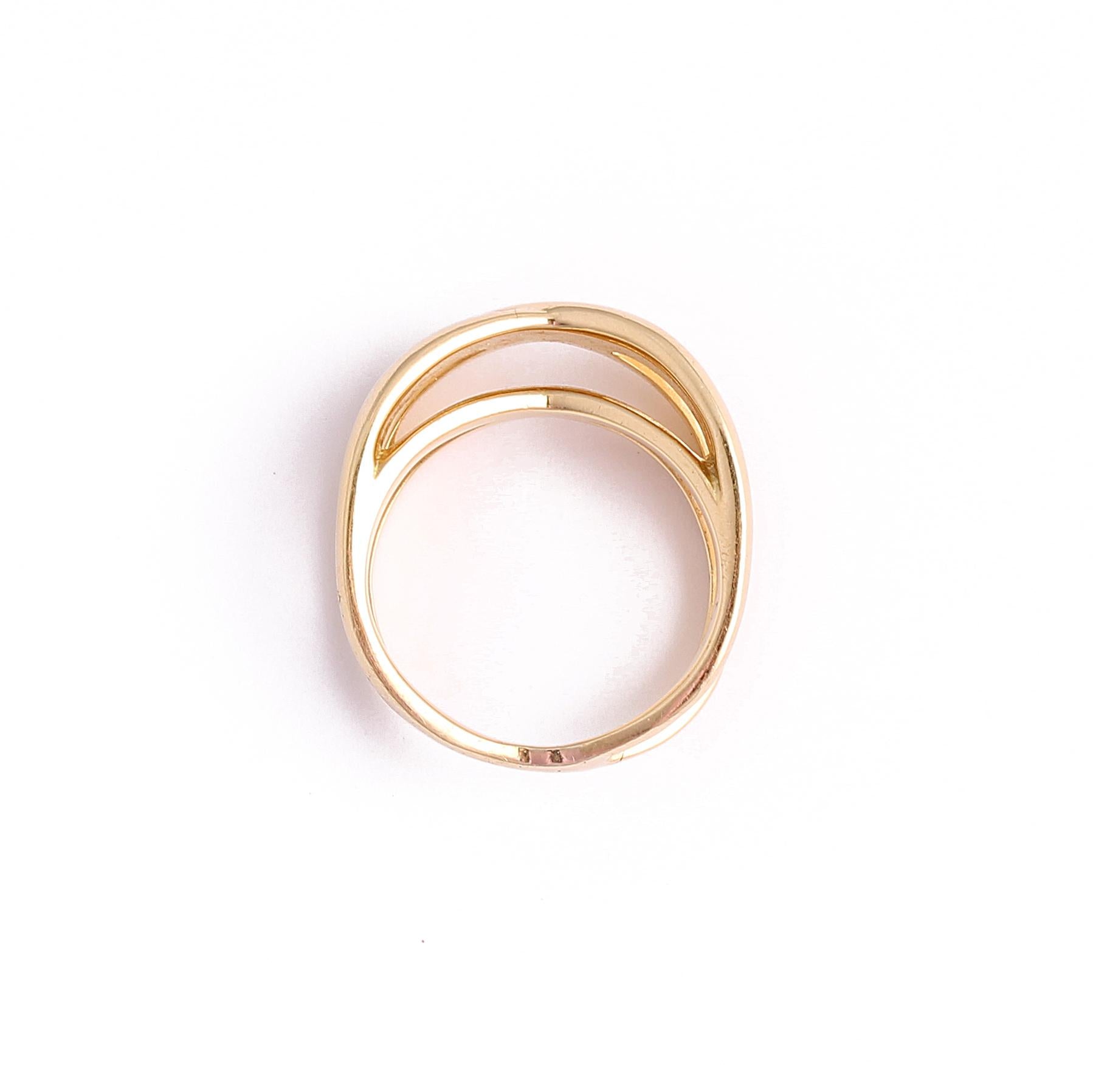 Vintage Double-Tier Hoop 18k Gold Ring