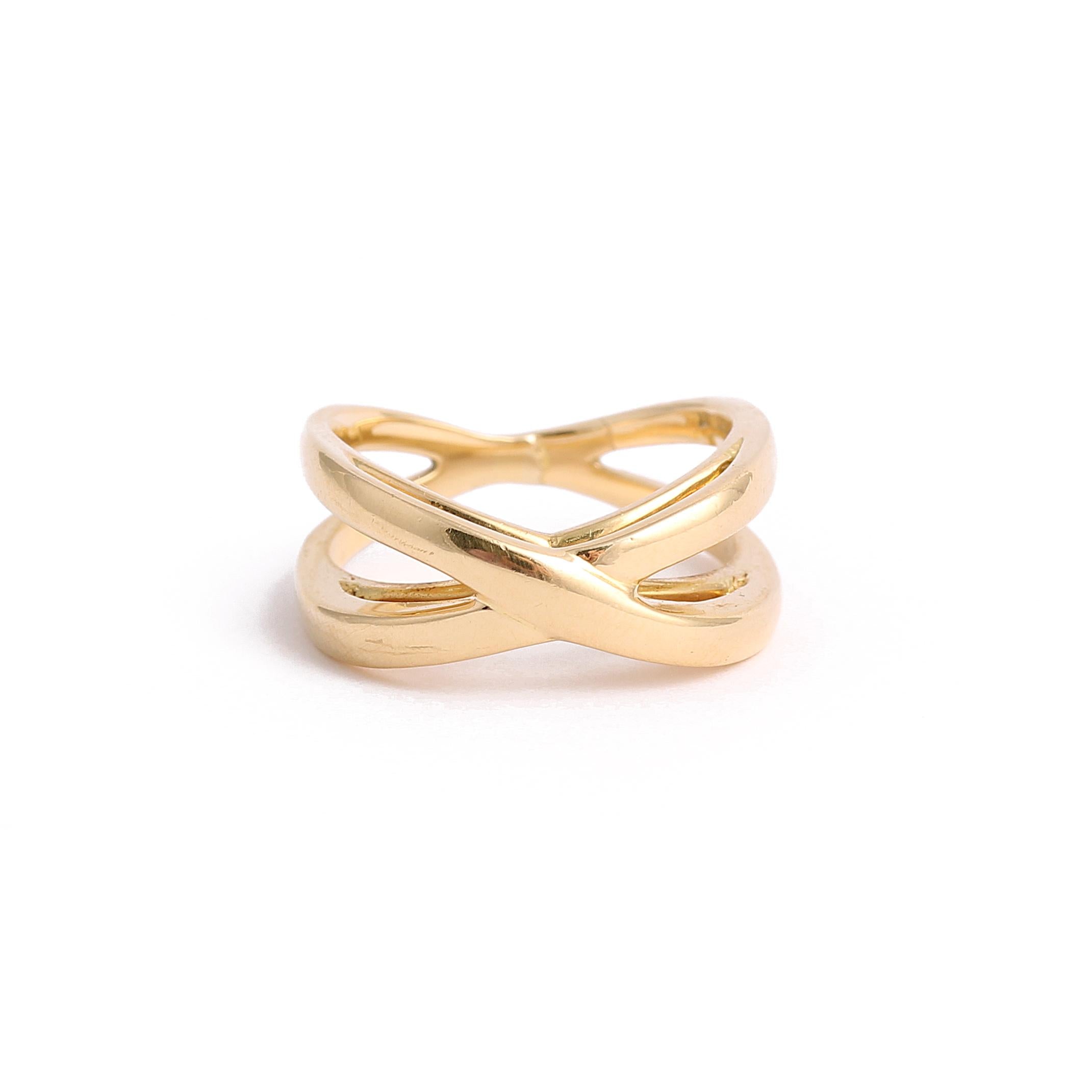 Vintage Double-Tier Hoop 18k Gold Ring