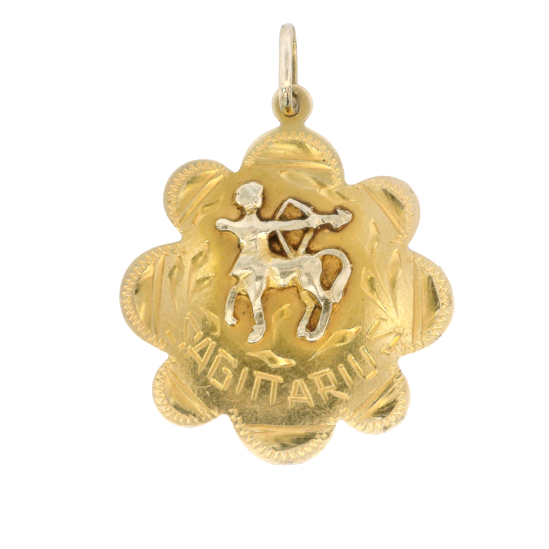 Vintage Schütze Sternzeichen 18k Gold Charm