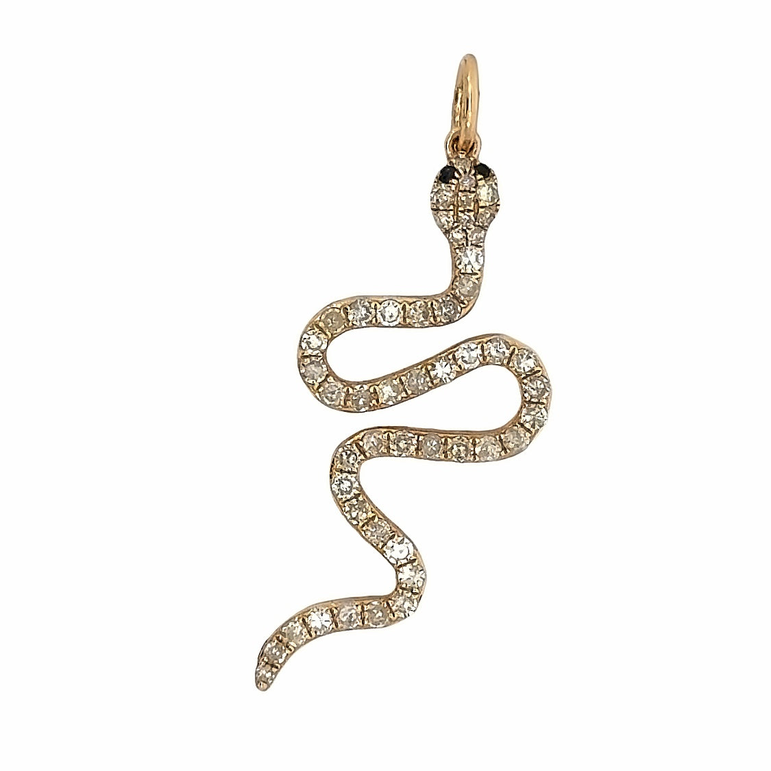 Diamond Snake 14k Gold Charm