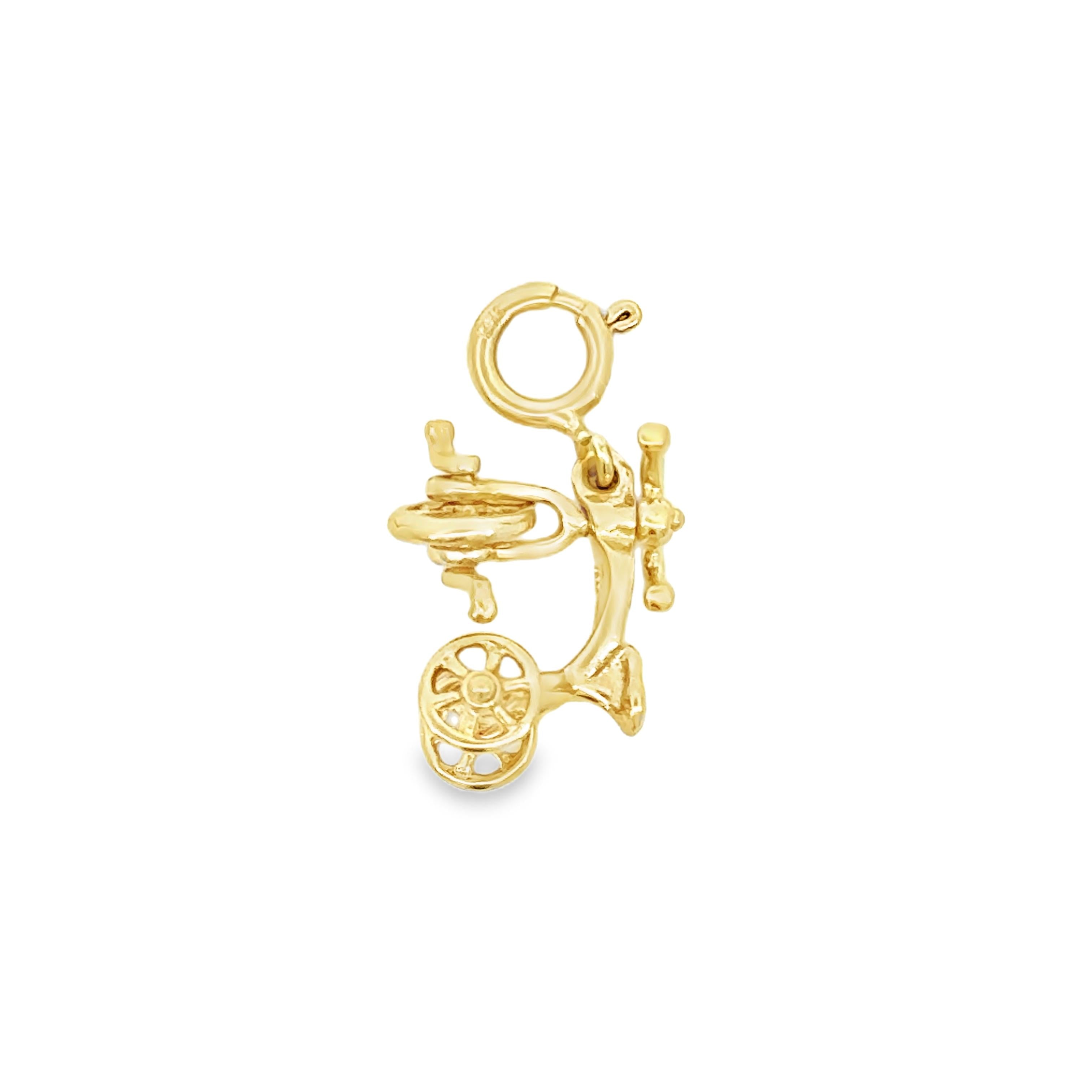 Vintage 14K Gold Moveable Tricycle Charm