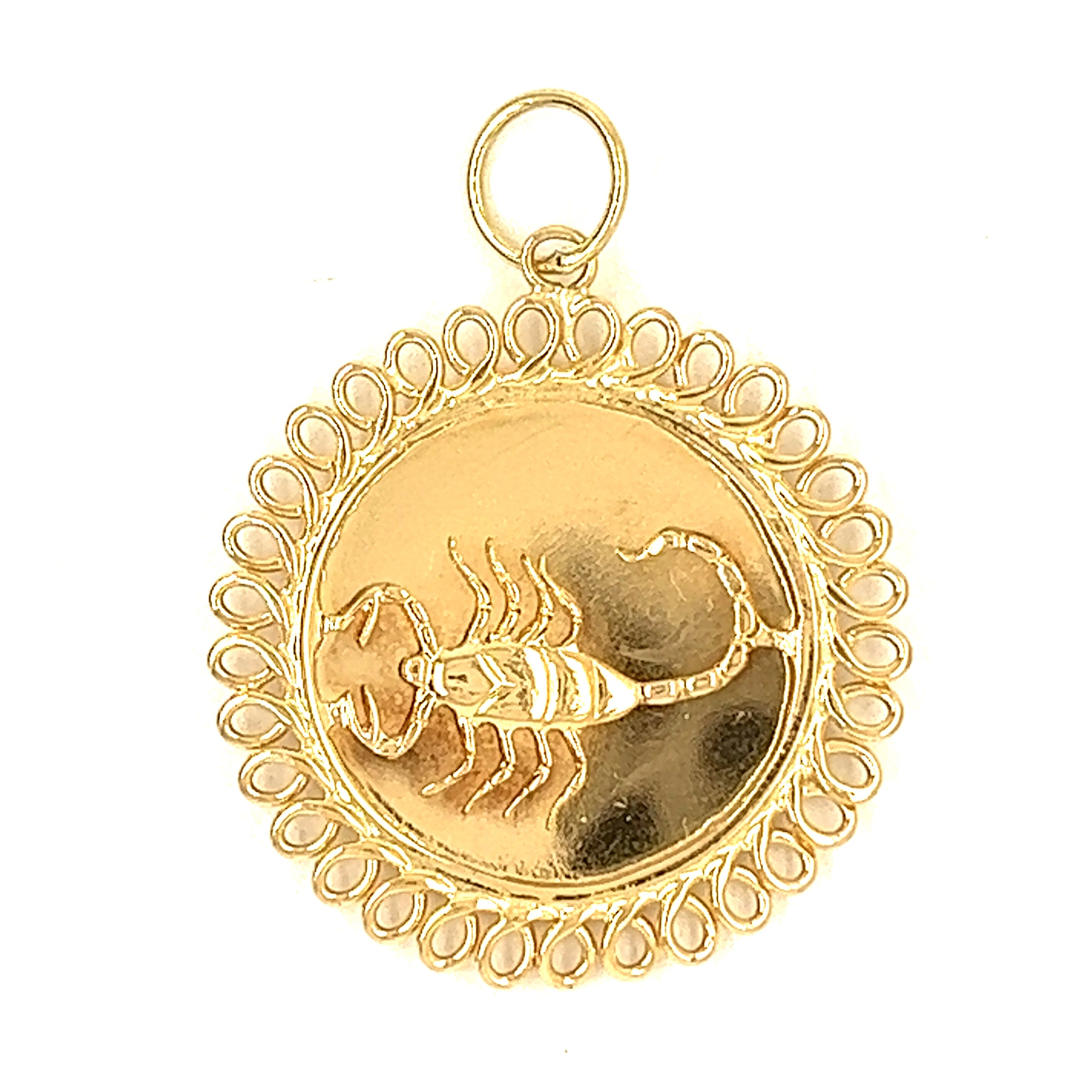 Vintage Scorpio Zodiac 14k Gold Charm