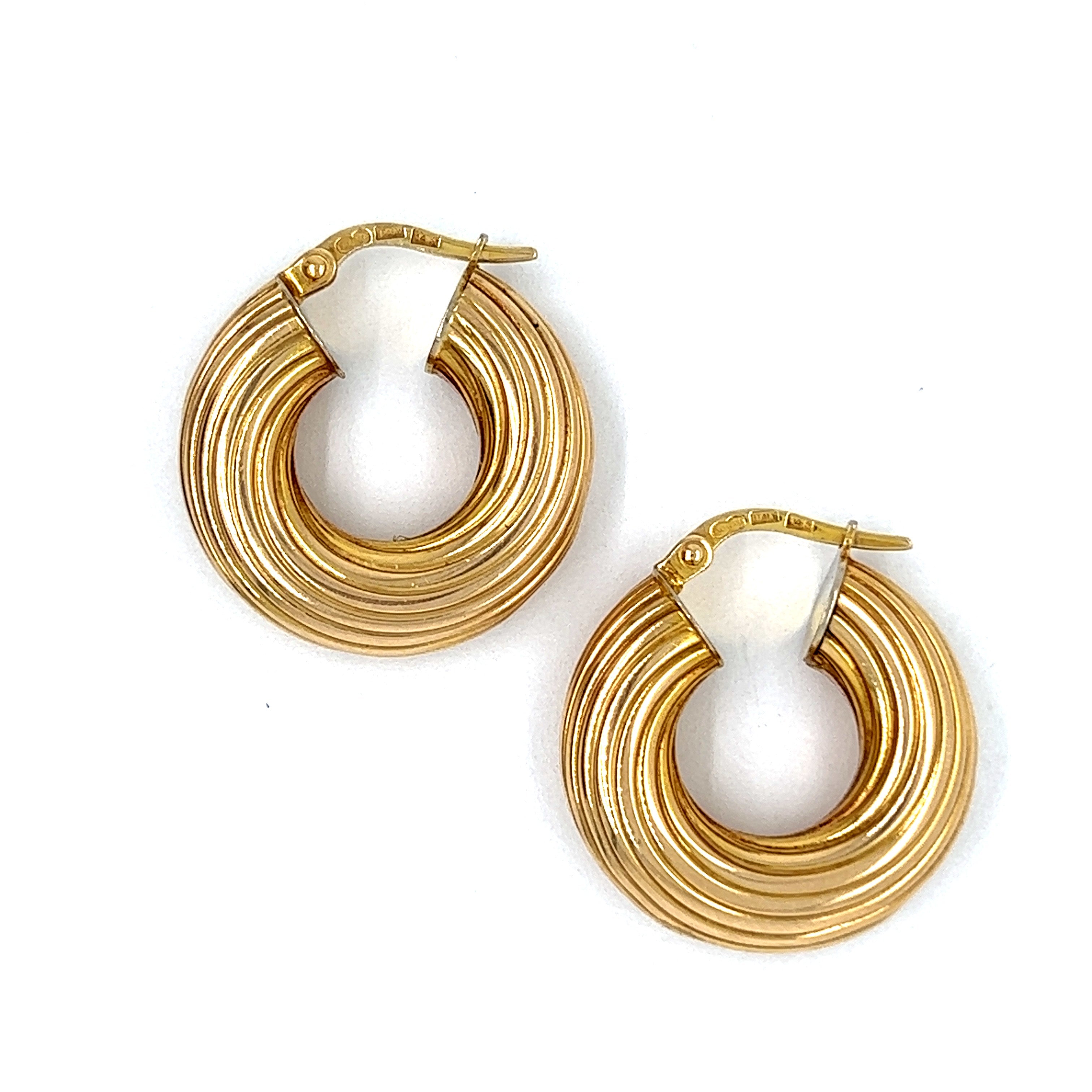 Vintage Chunky 14k Gold Hoops