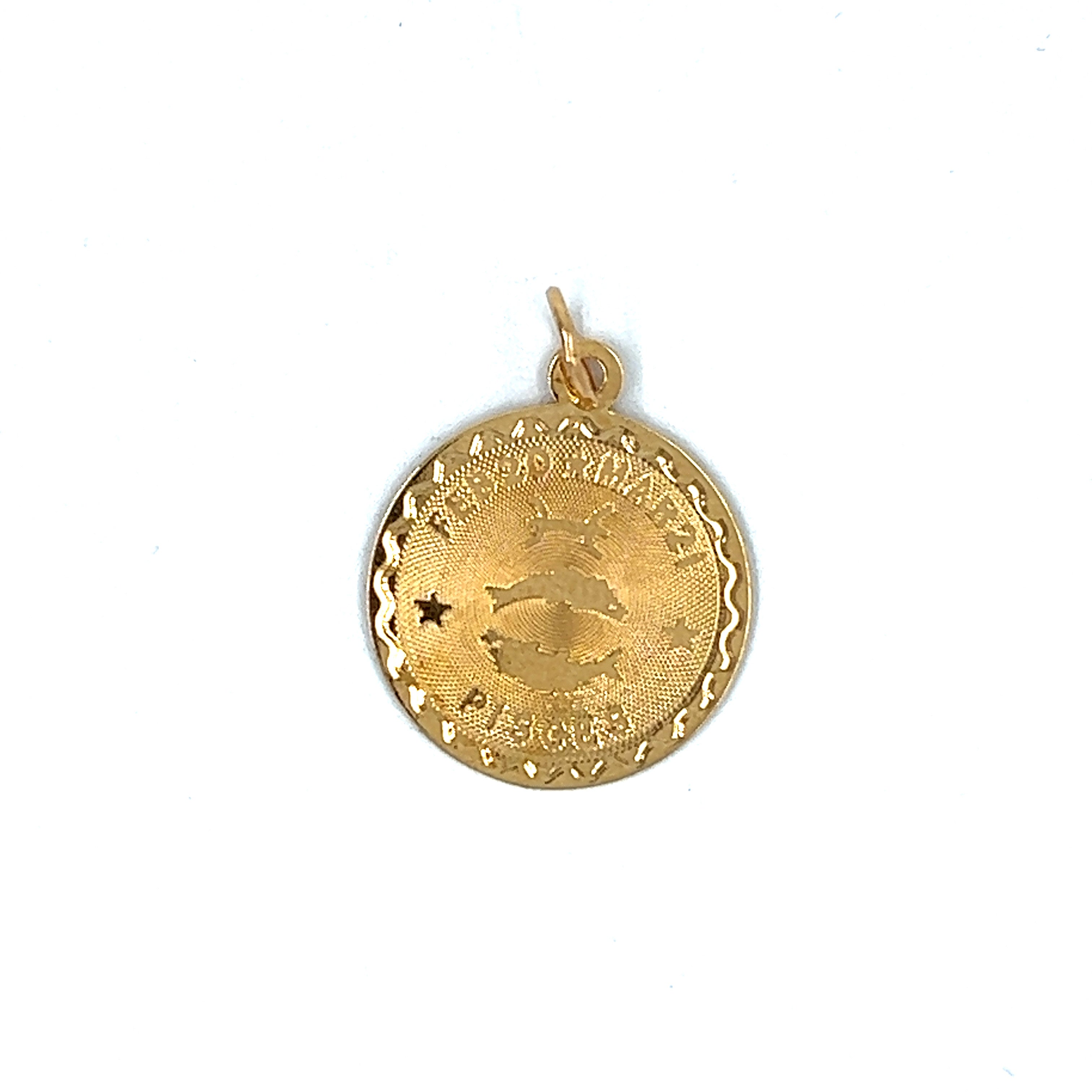 Vintage Extra Small Pisces Coin Gold Charm