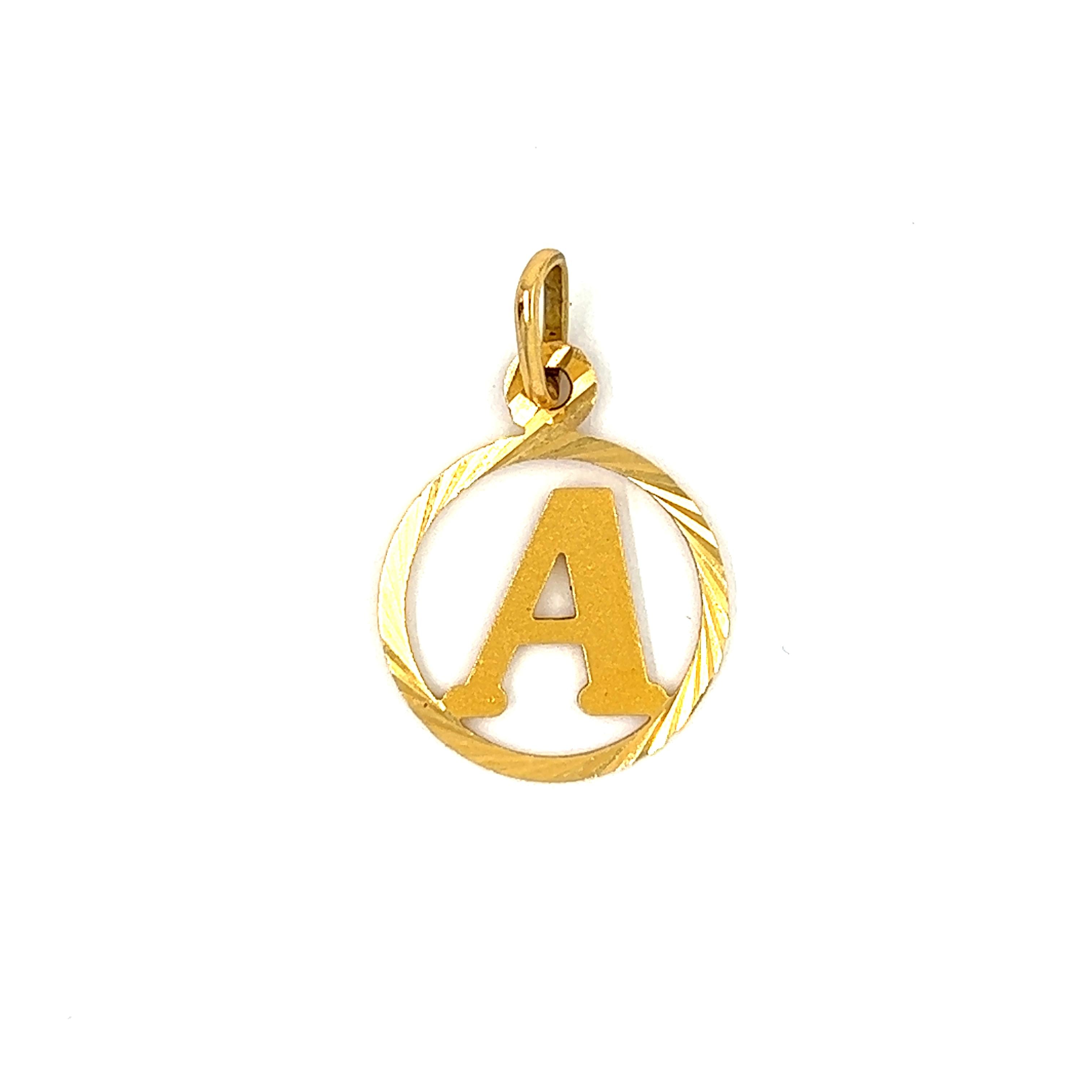 Vintage "A" 18k Gold Charm