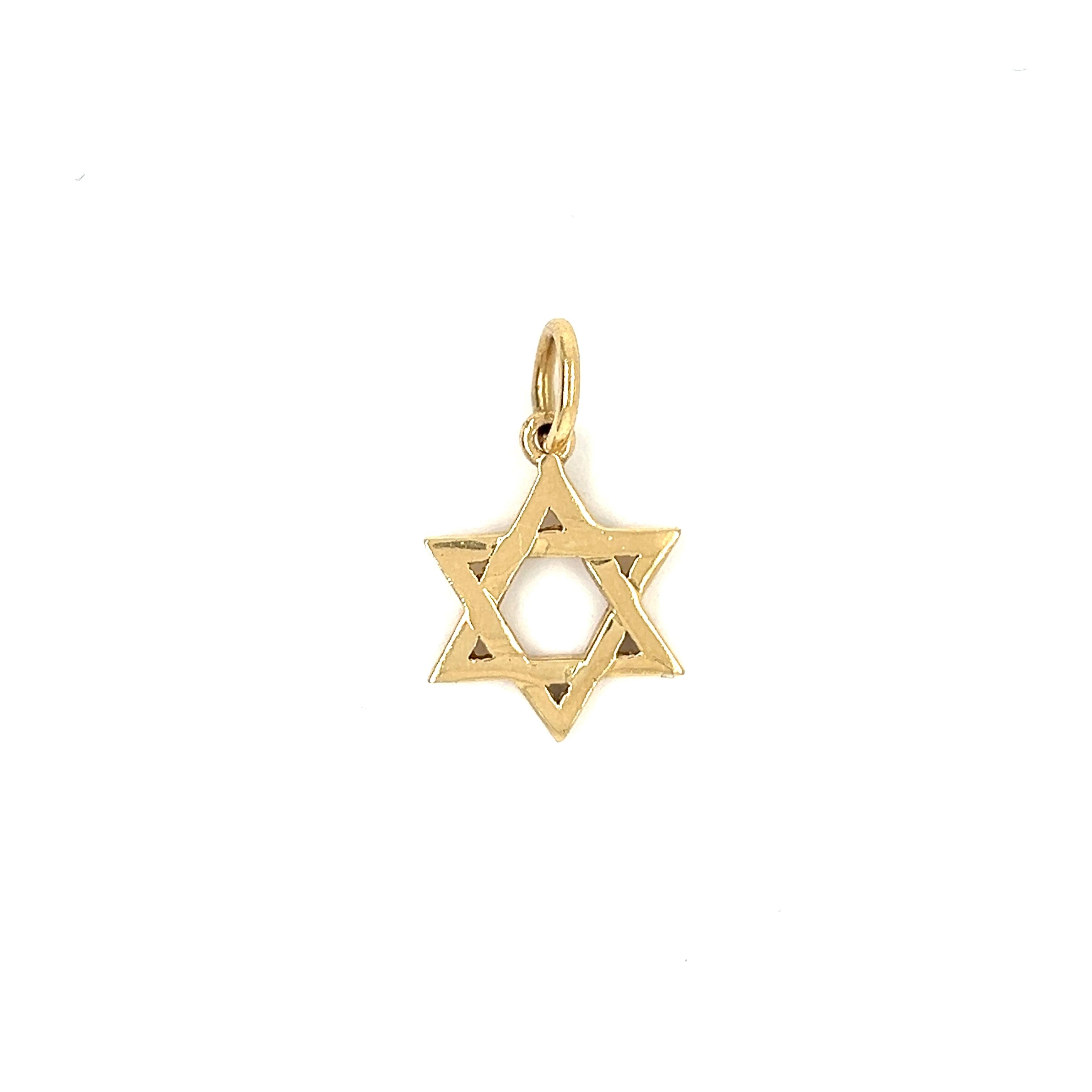 Vintage Jewish Star 14k Gold Charm