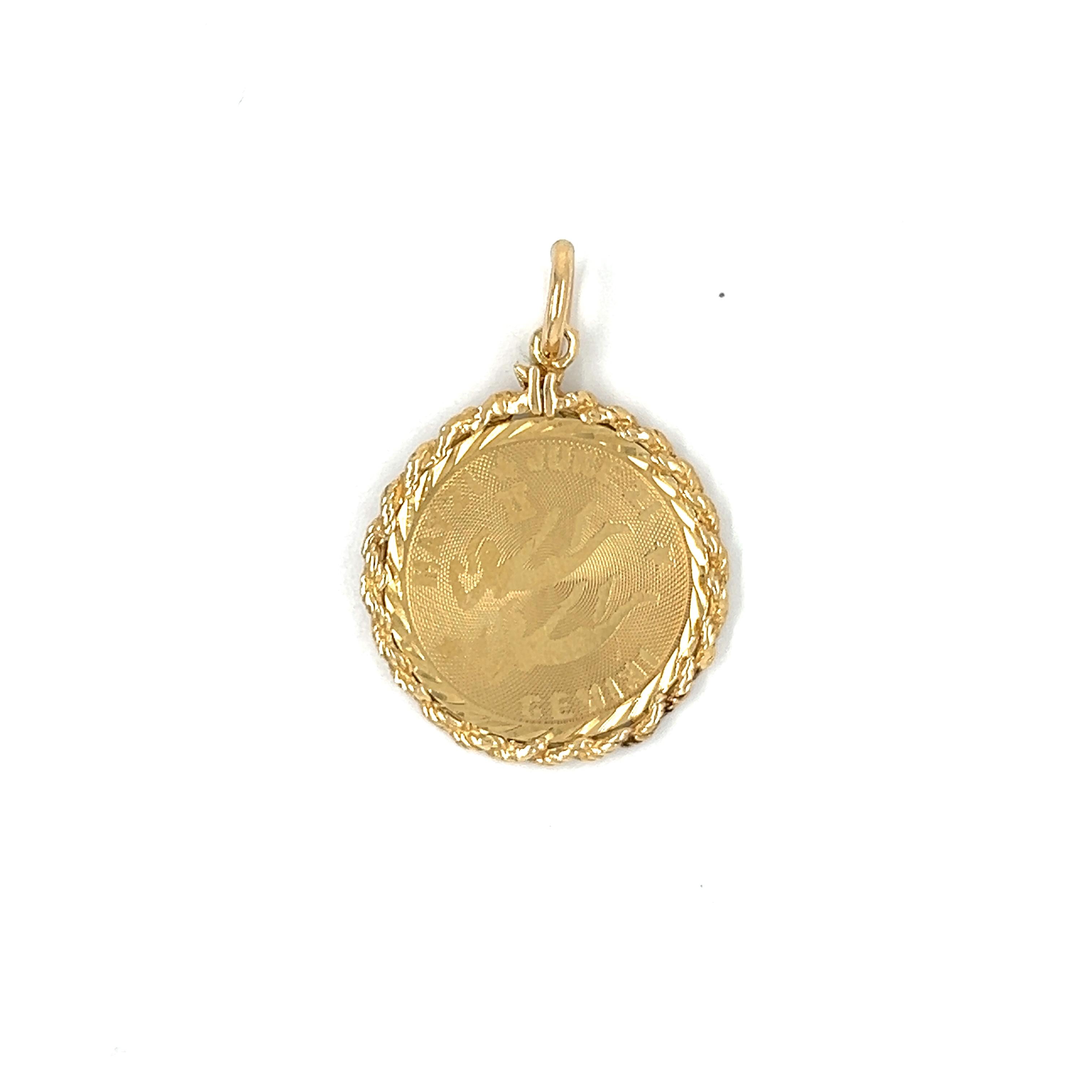 Vintage Gemini  14k Gold Charm