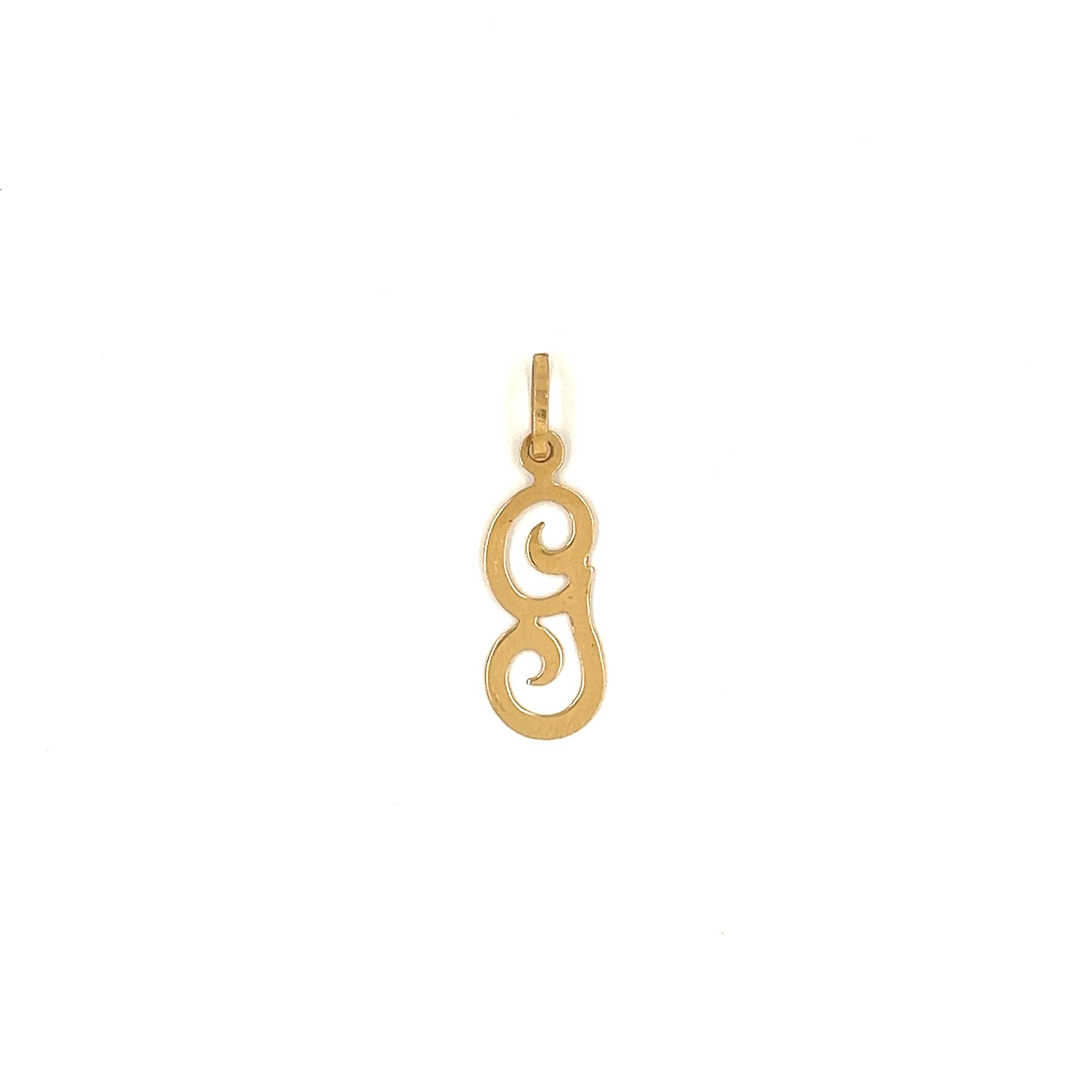 Vintage "G" Letter 14k Gold Charm