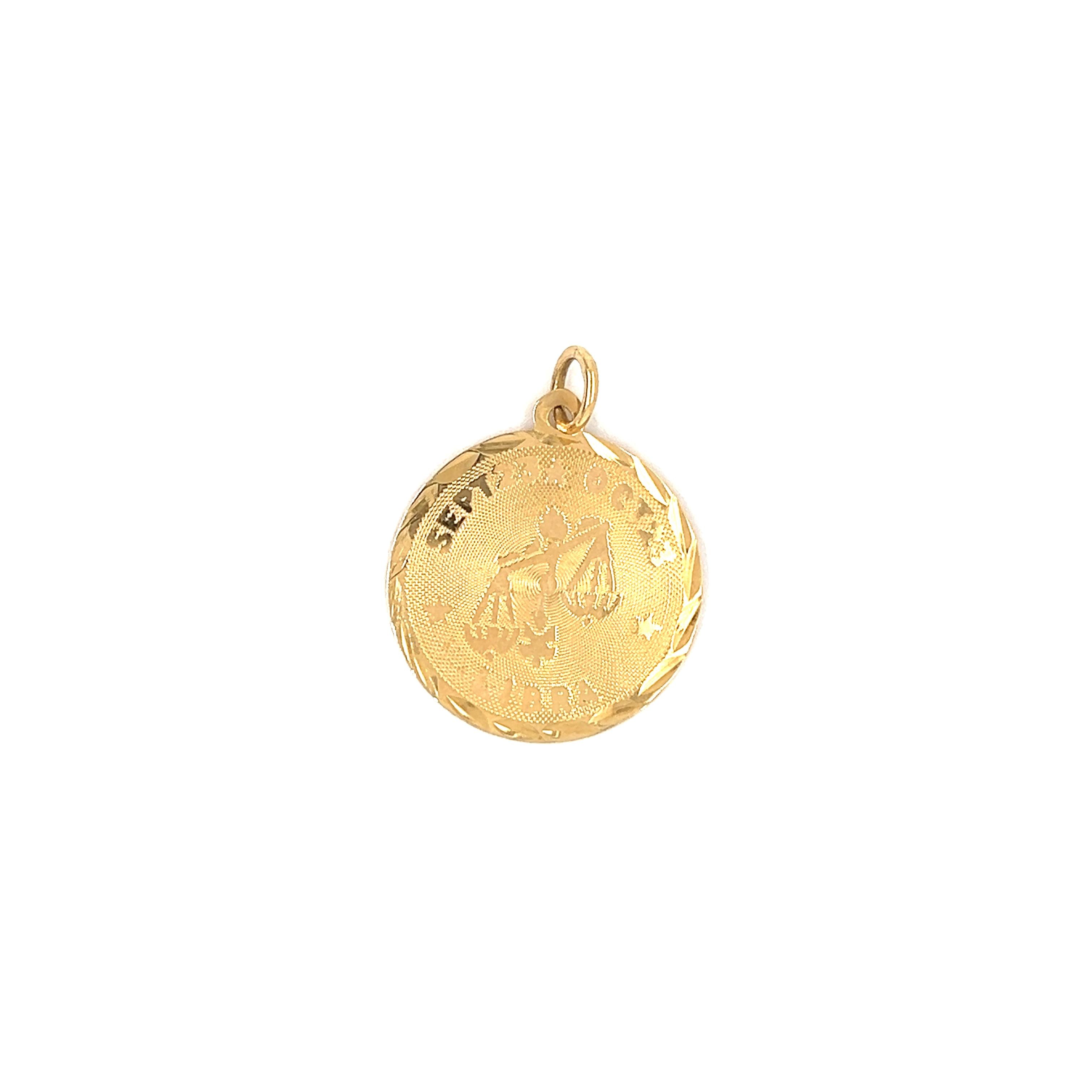 Vintage Zodiac Libra 14k Gold Charm