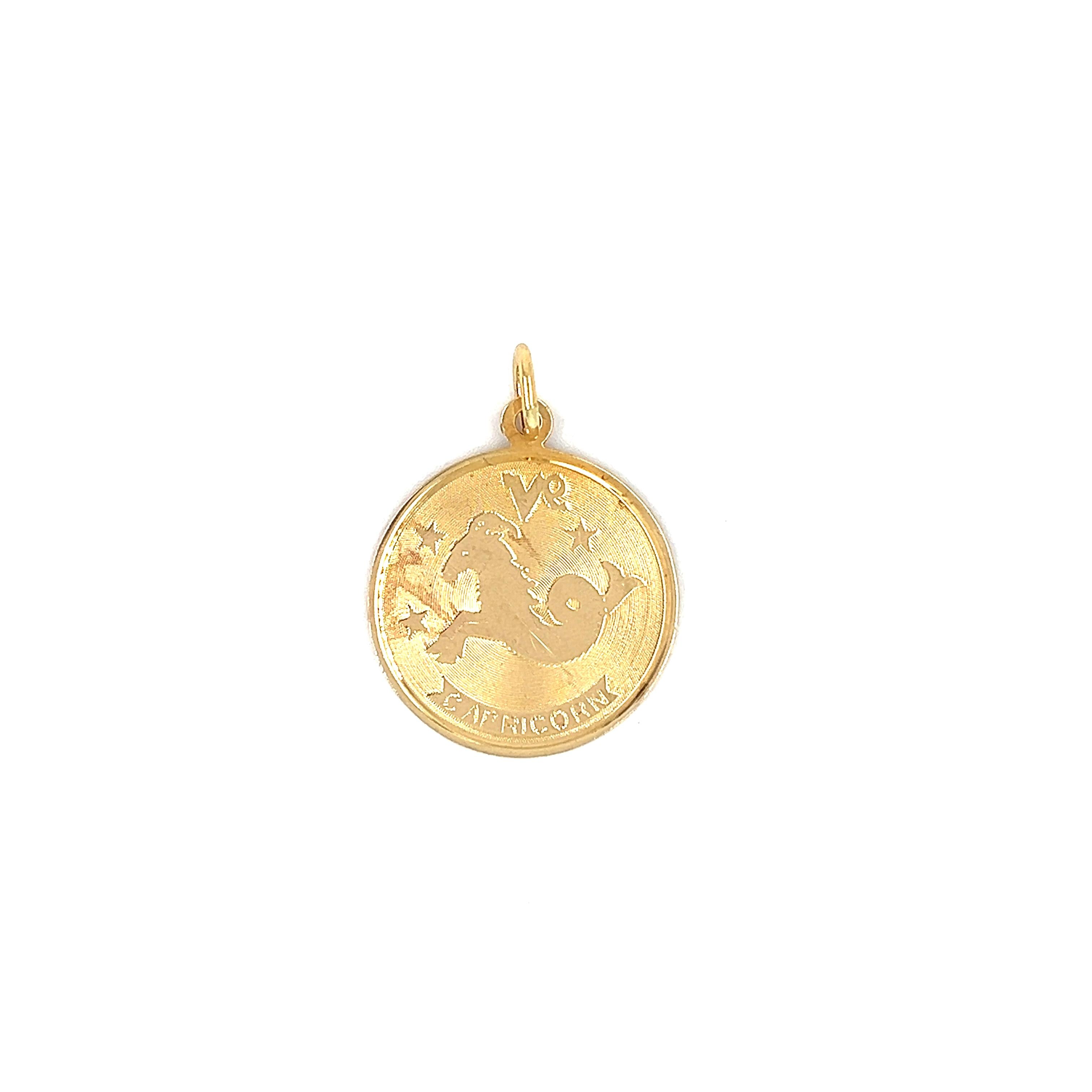 Vintage Zodiac Capricorn 14k Gold Charm