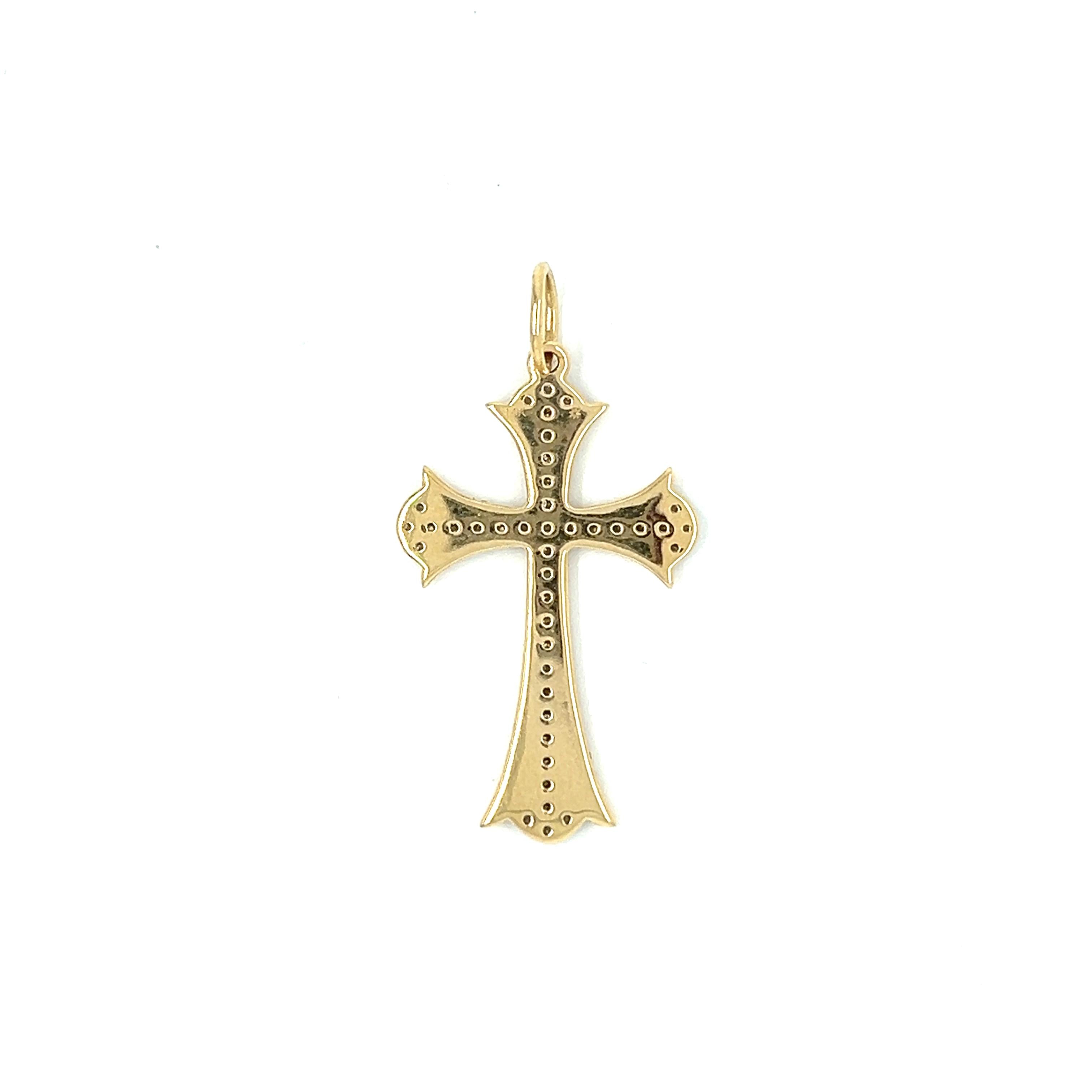 Diamond Cross 14K Gold Charm