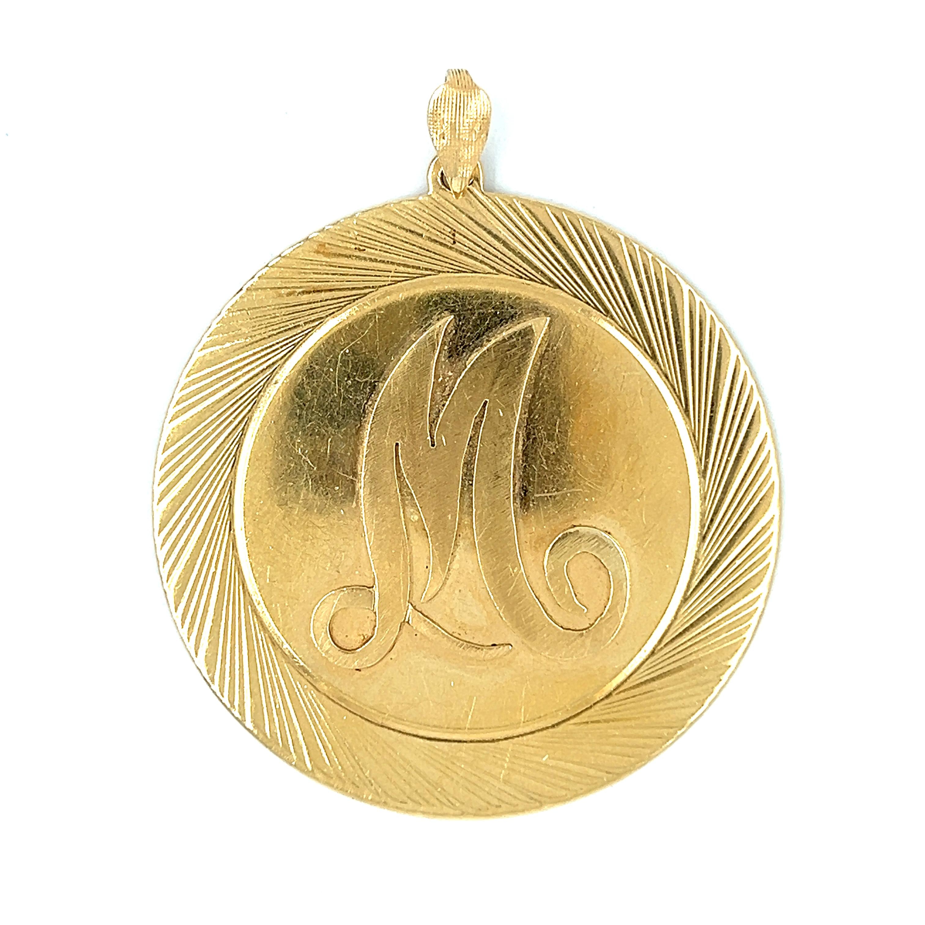 Vintage "M" 14k Gold Charm