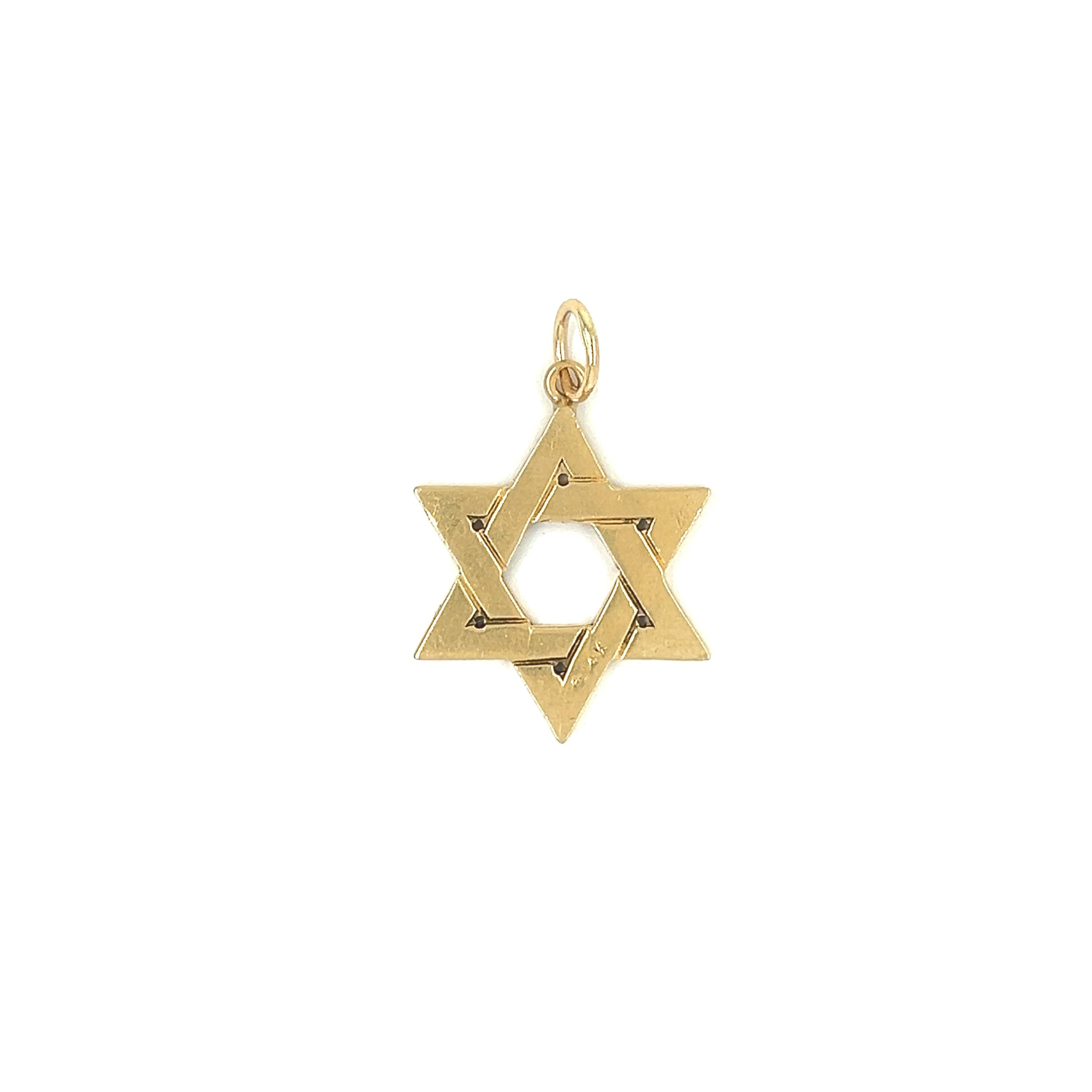 Vintage Star of David 14K Gold Charm