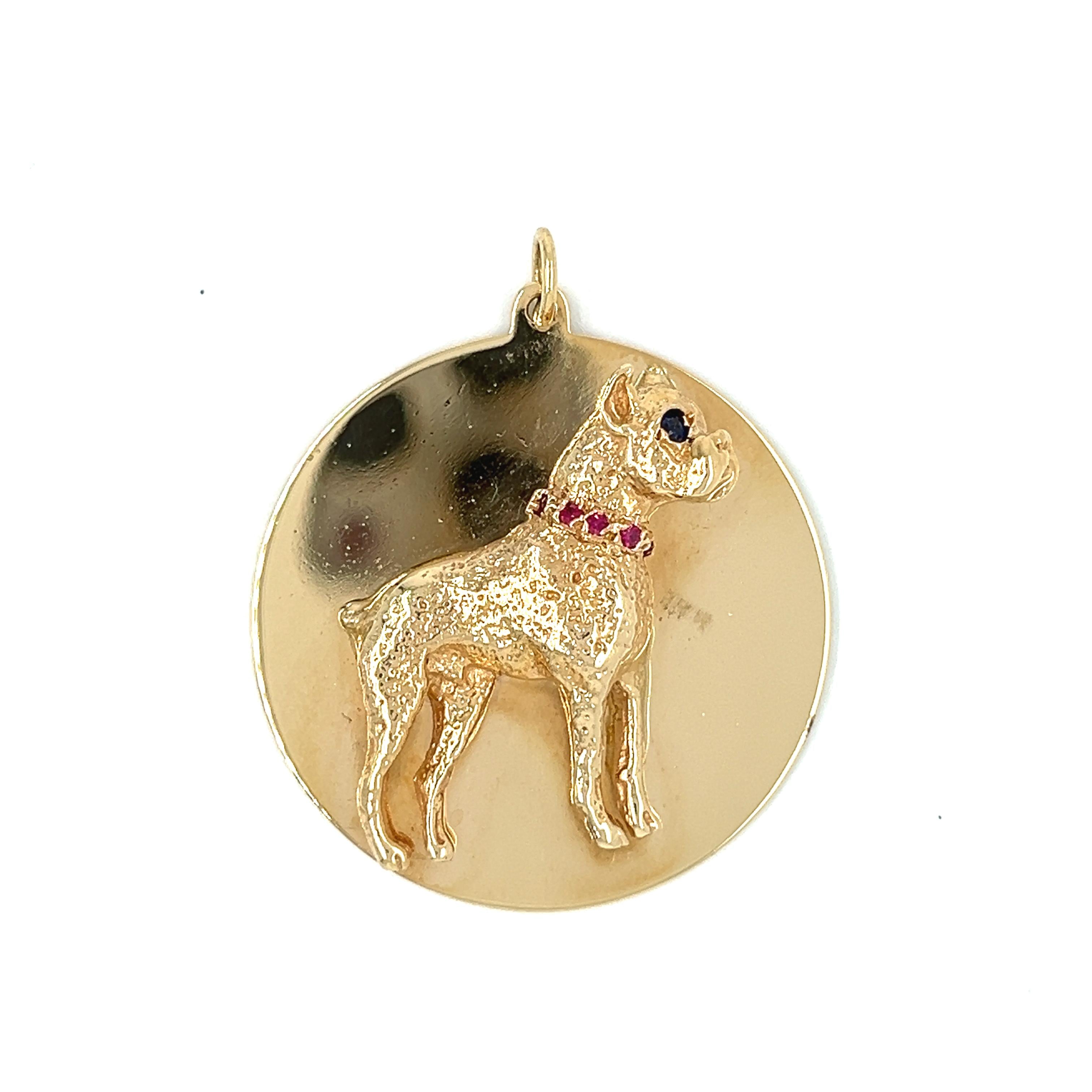 Vintage Boxer/Boston Terrier 14k Gold Charm