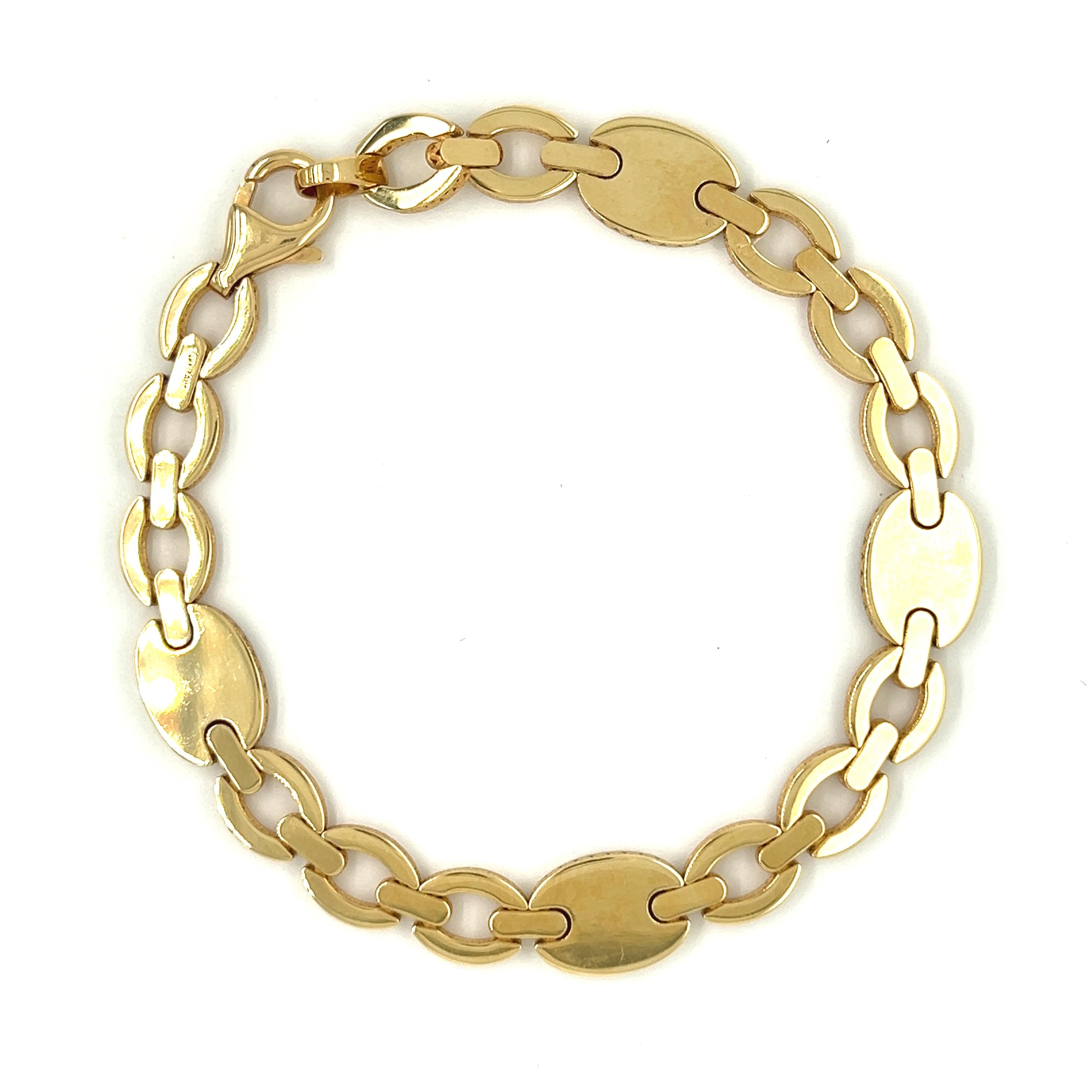 Vintage Green Malachite 14k Gold Bracelet