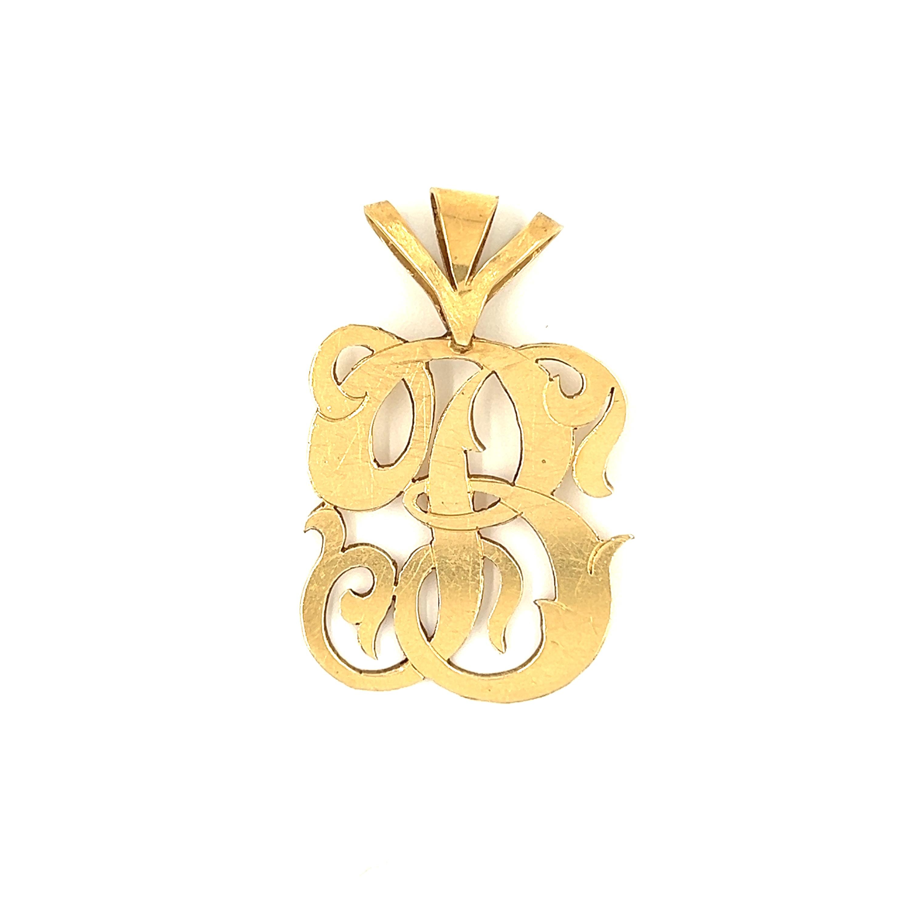 Vintage "B" 14k Gold Charm