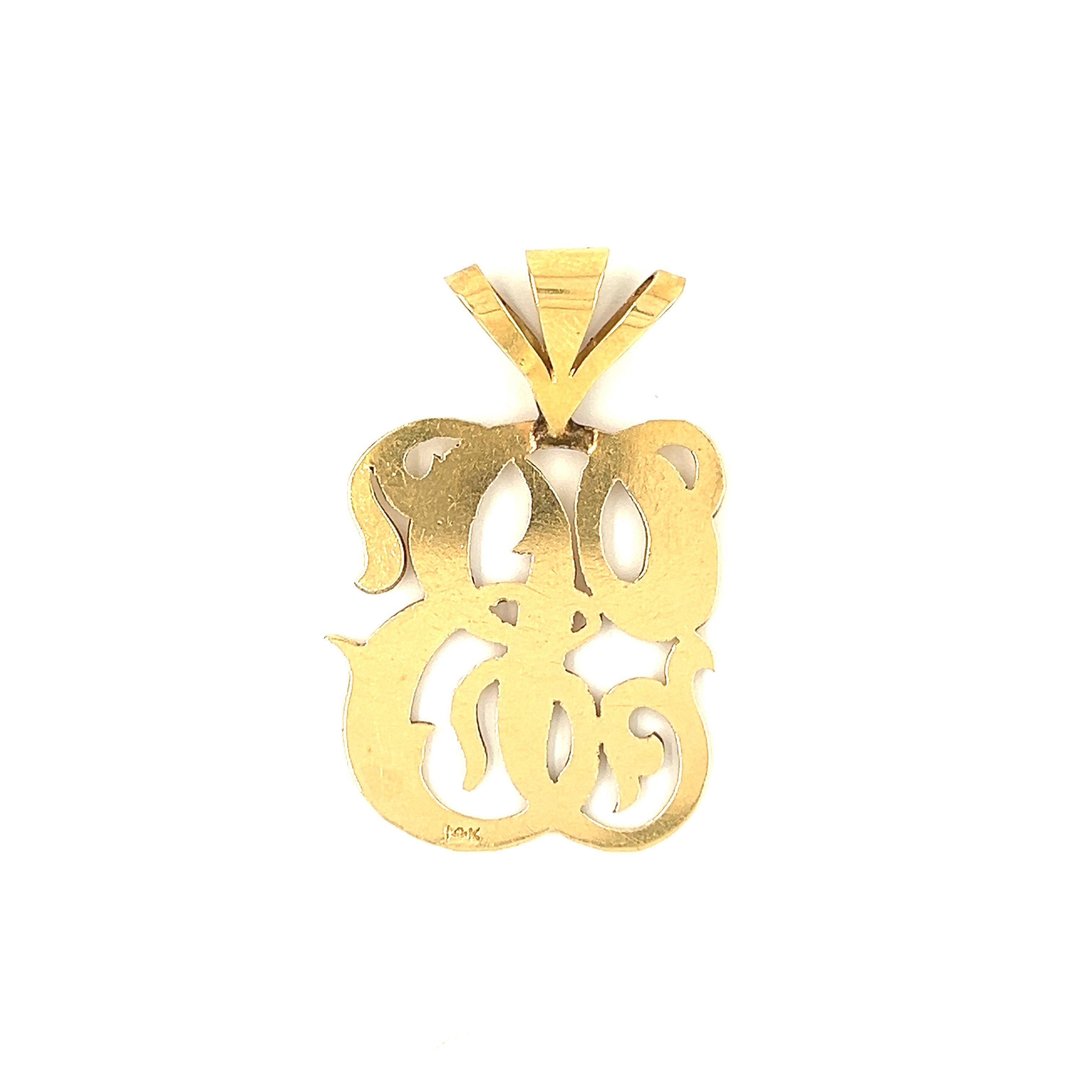 Vintage "B" 14k Gold Charm