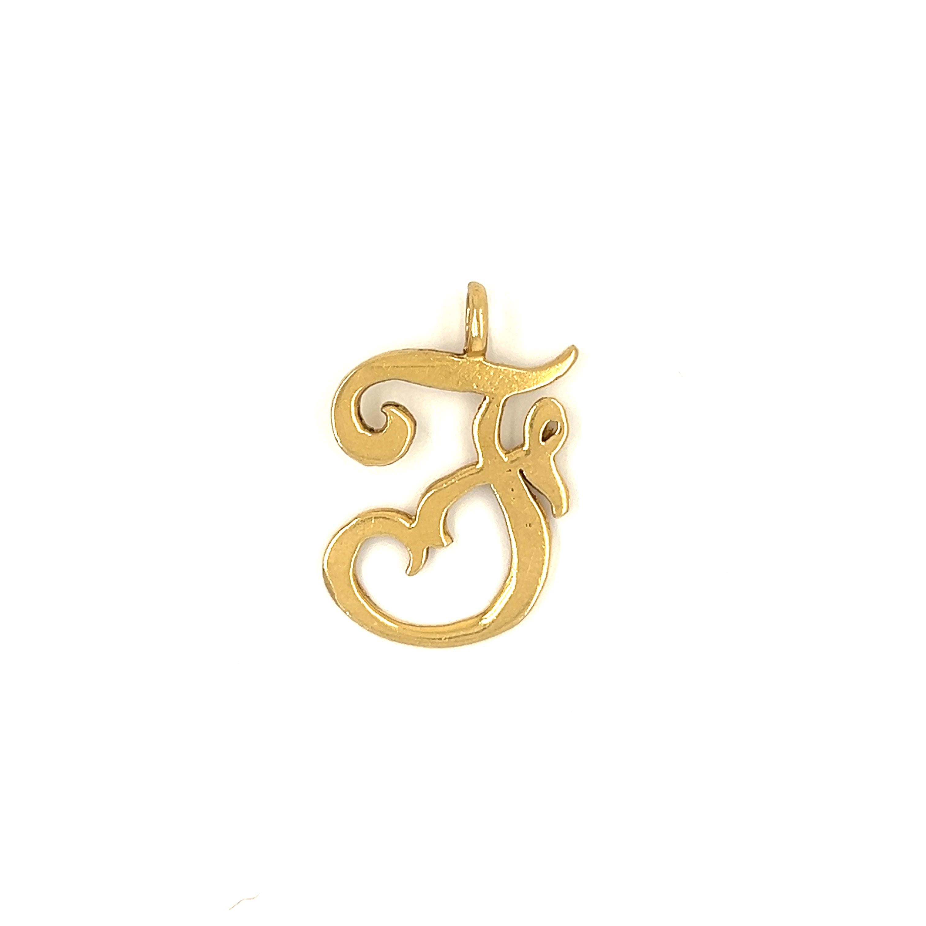 Vintage "F" 14k Gold Charm