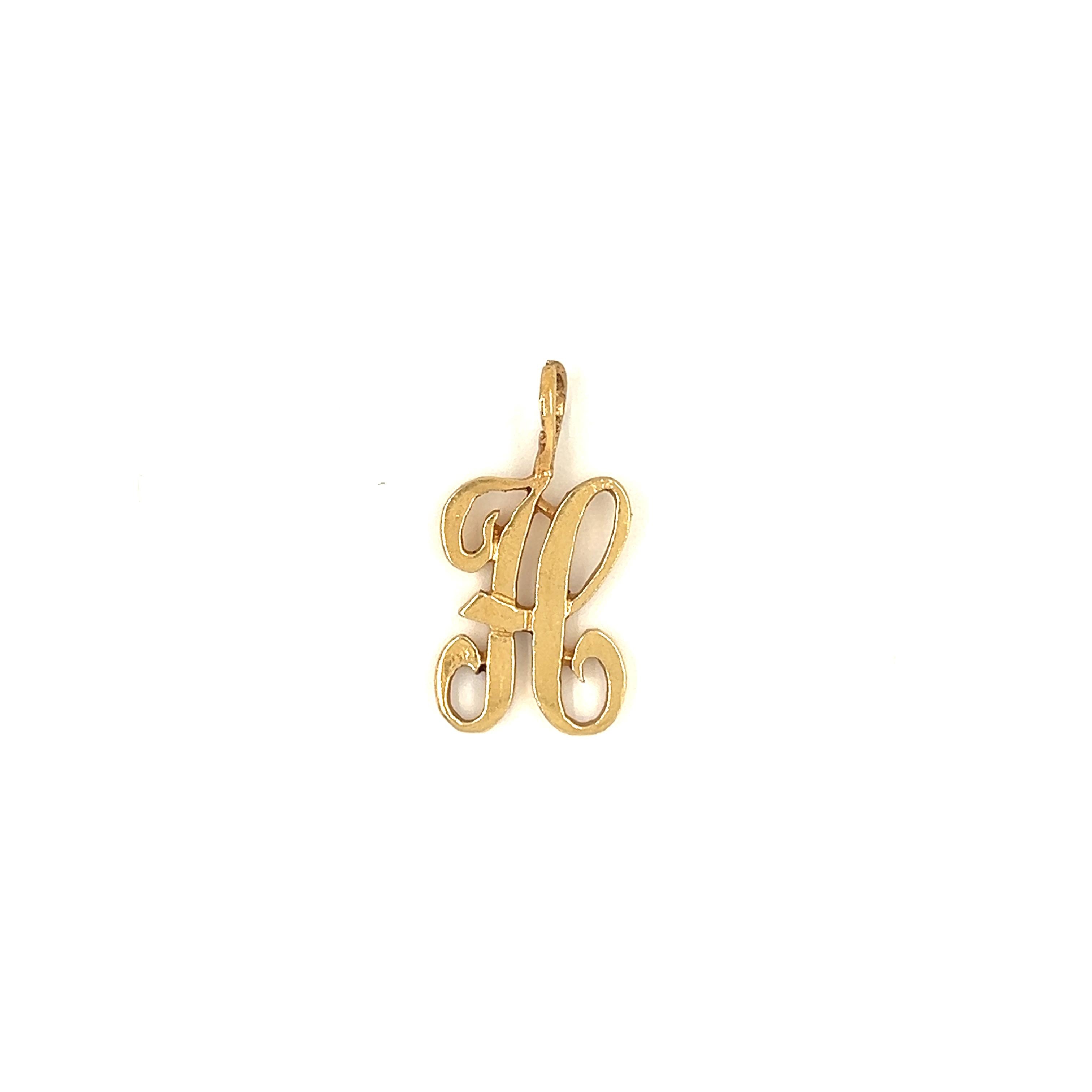 Vintage "H" 14k Gold Charm