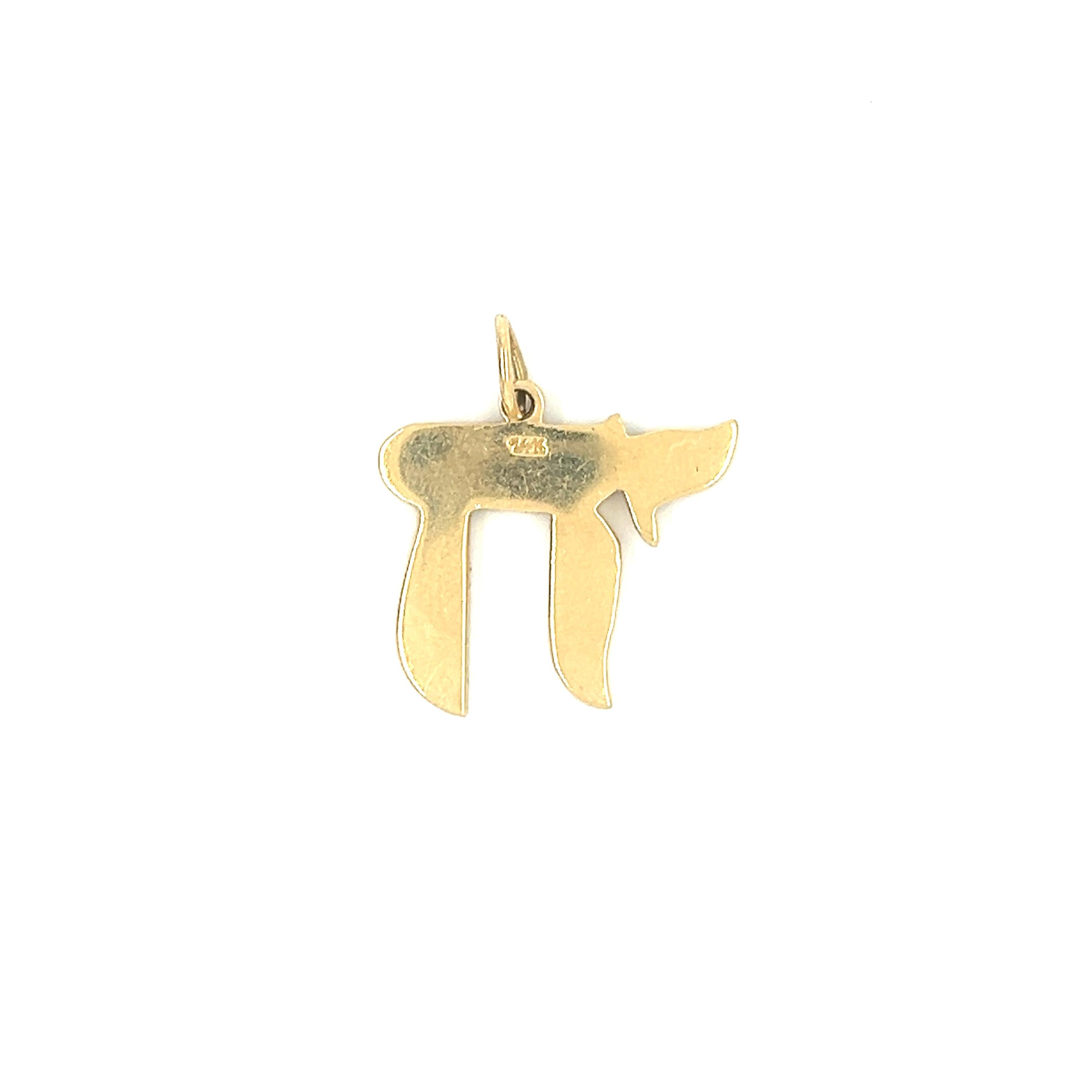 Vintage Chai 14K Gold Charm