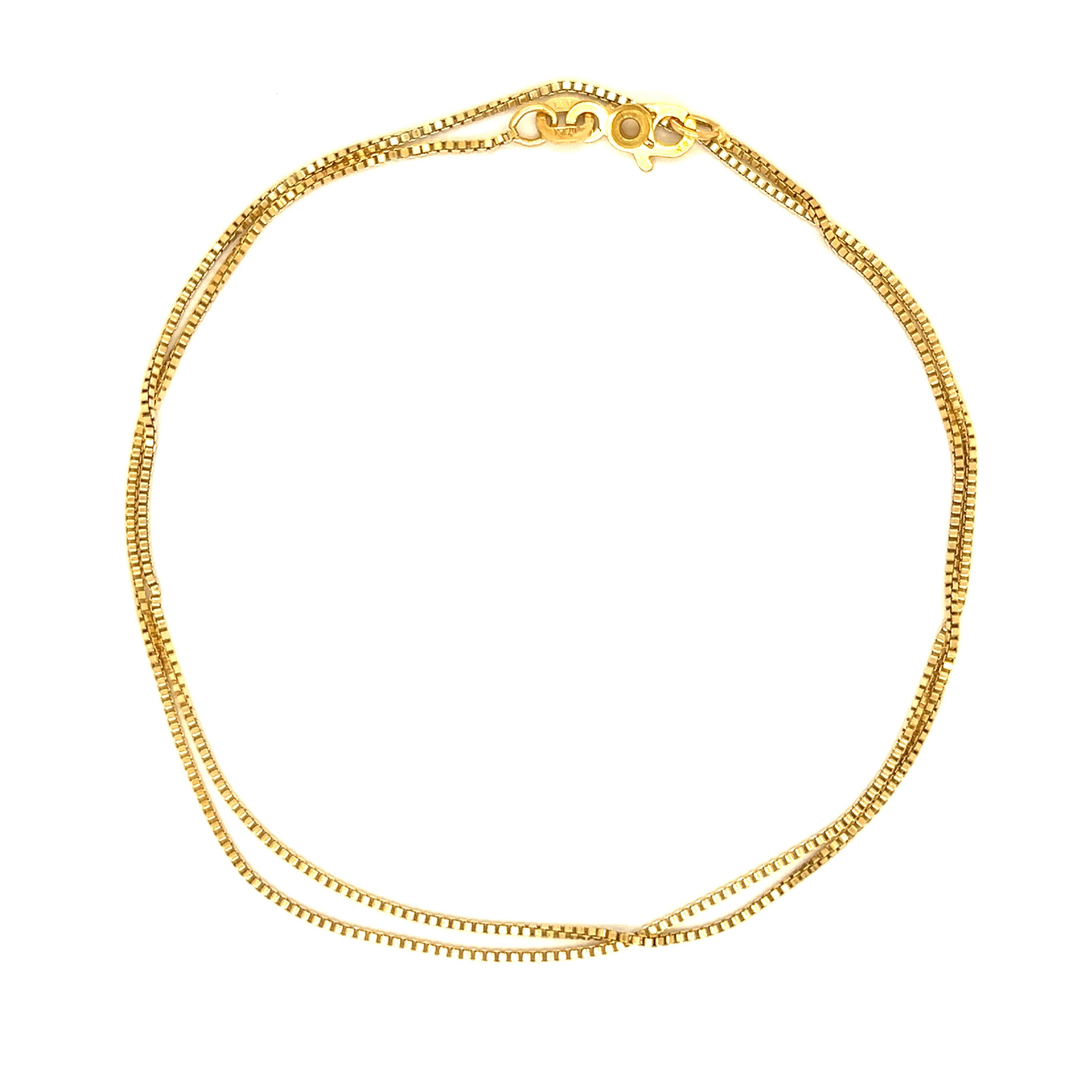 Vintage Thin 16" 14k Gold Box Chain