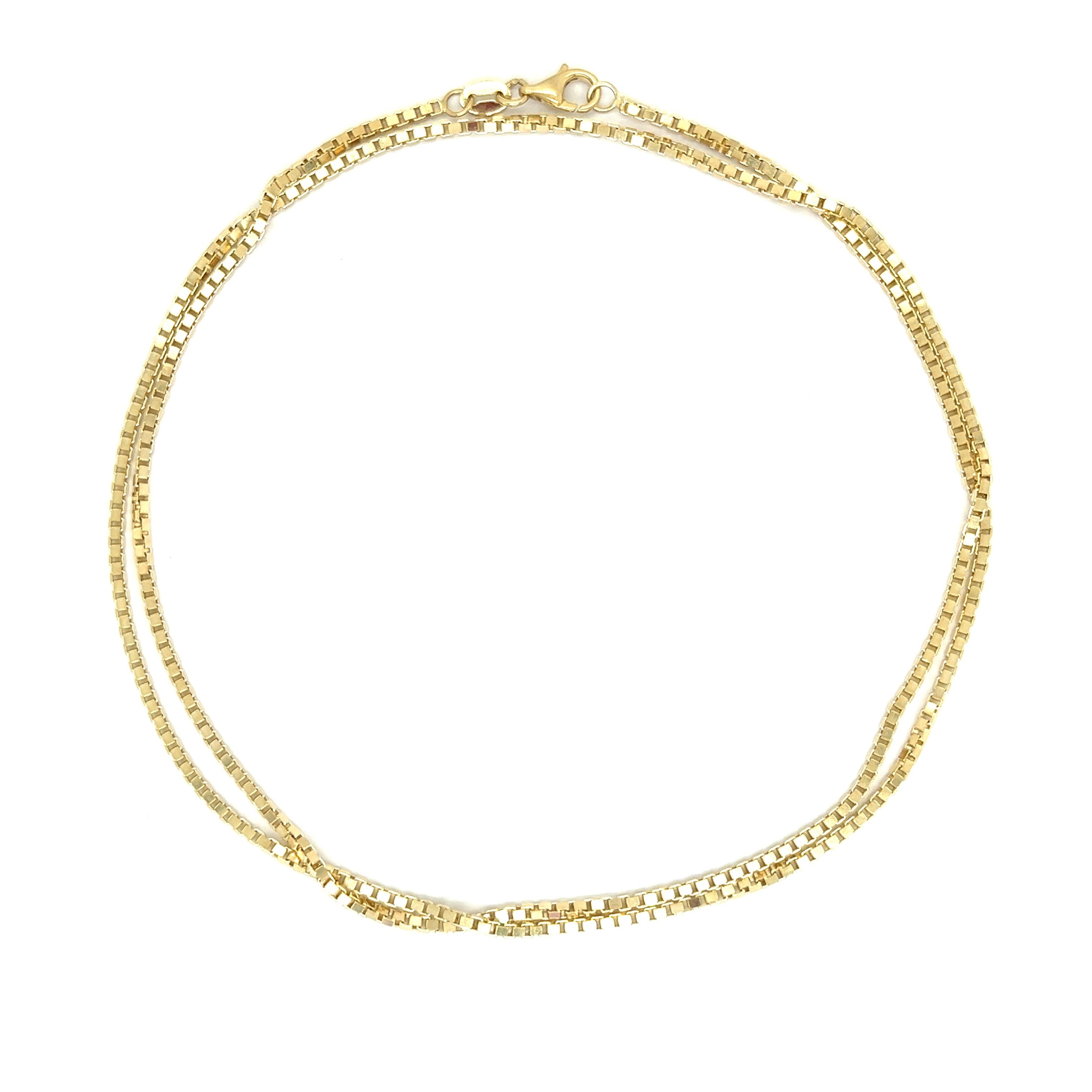 Vintage Thin 20" 14k Gold Box Chain