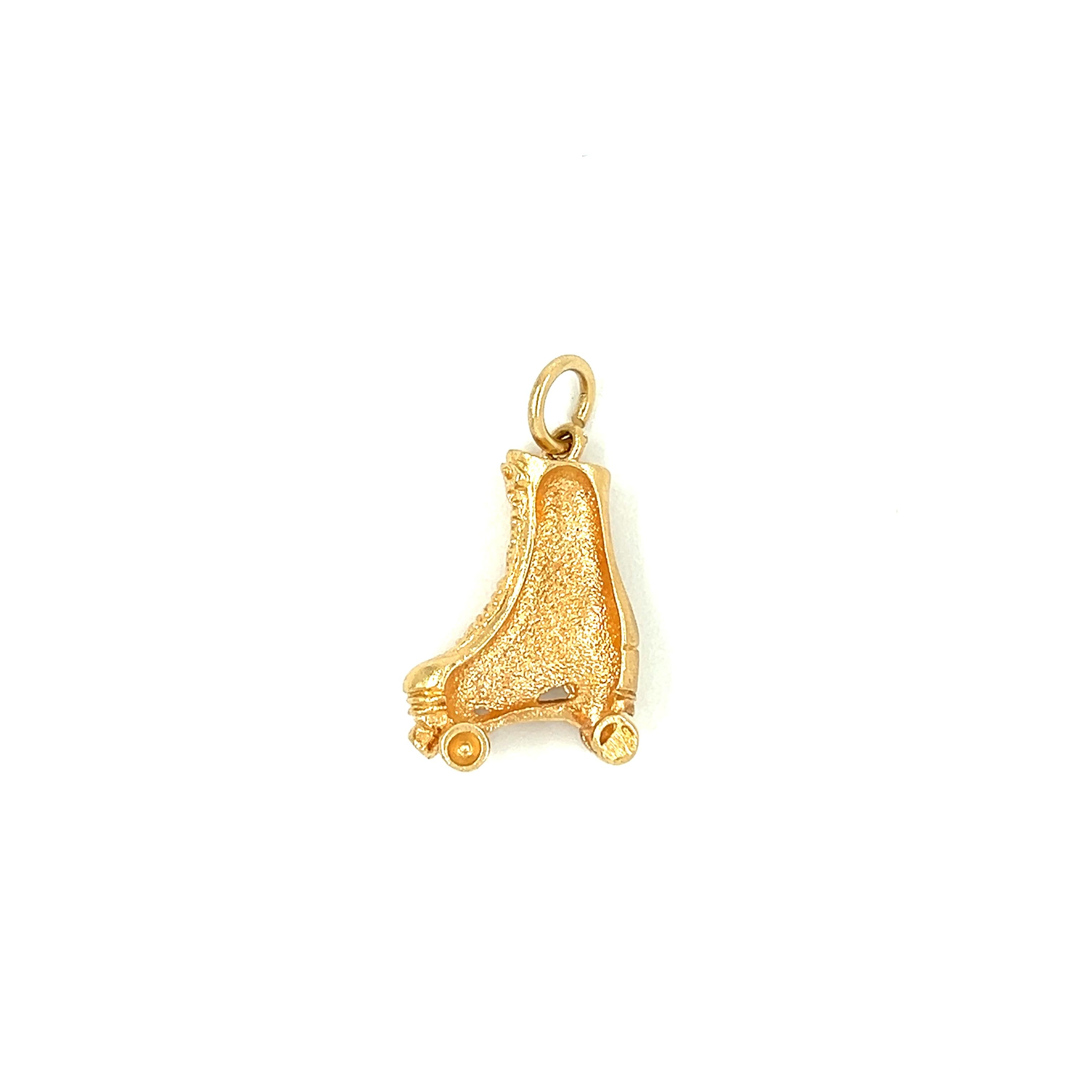 Vintage Roller Skate 14k Gold Charm