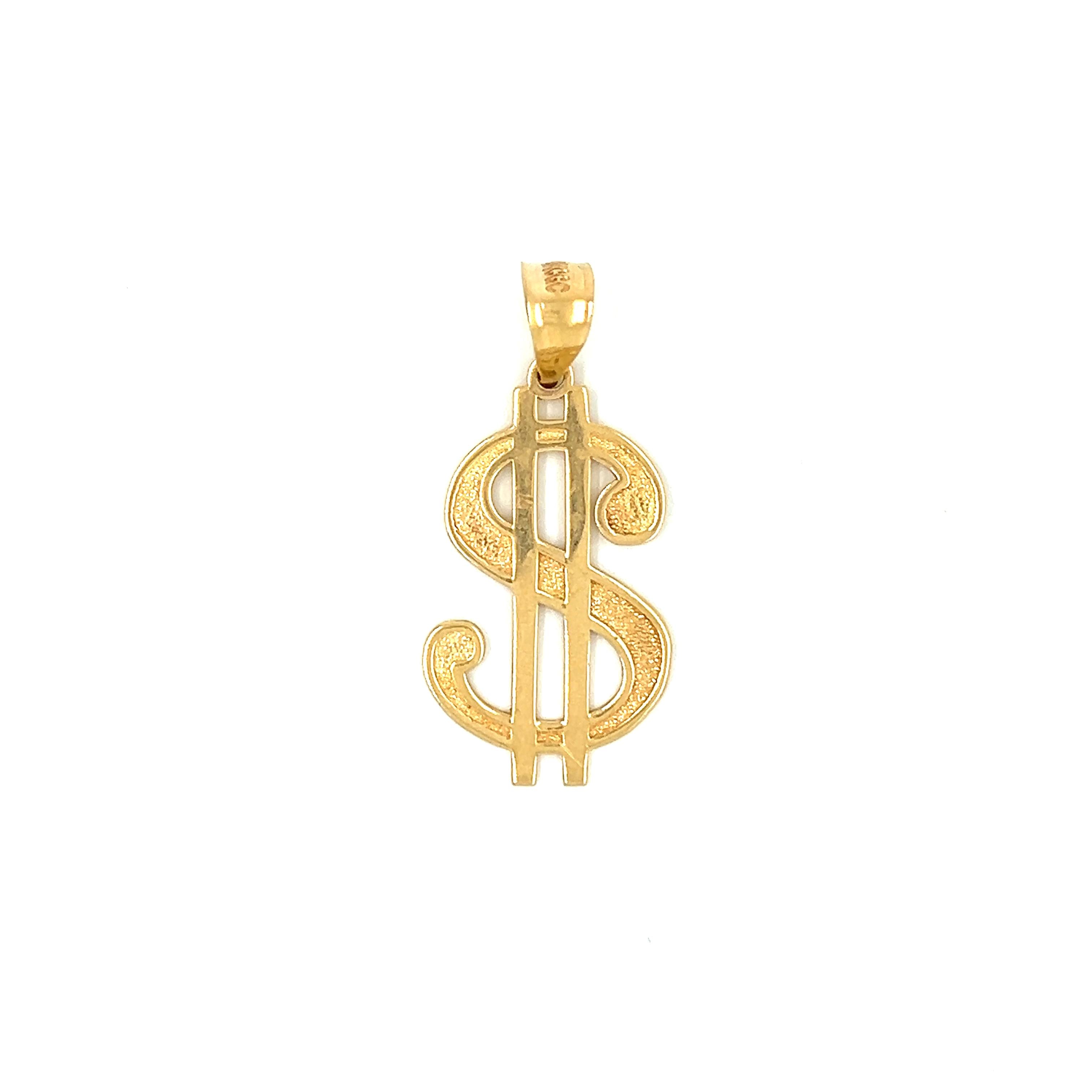 Vintage Dollar Sign 14k Gold Charm