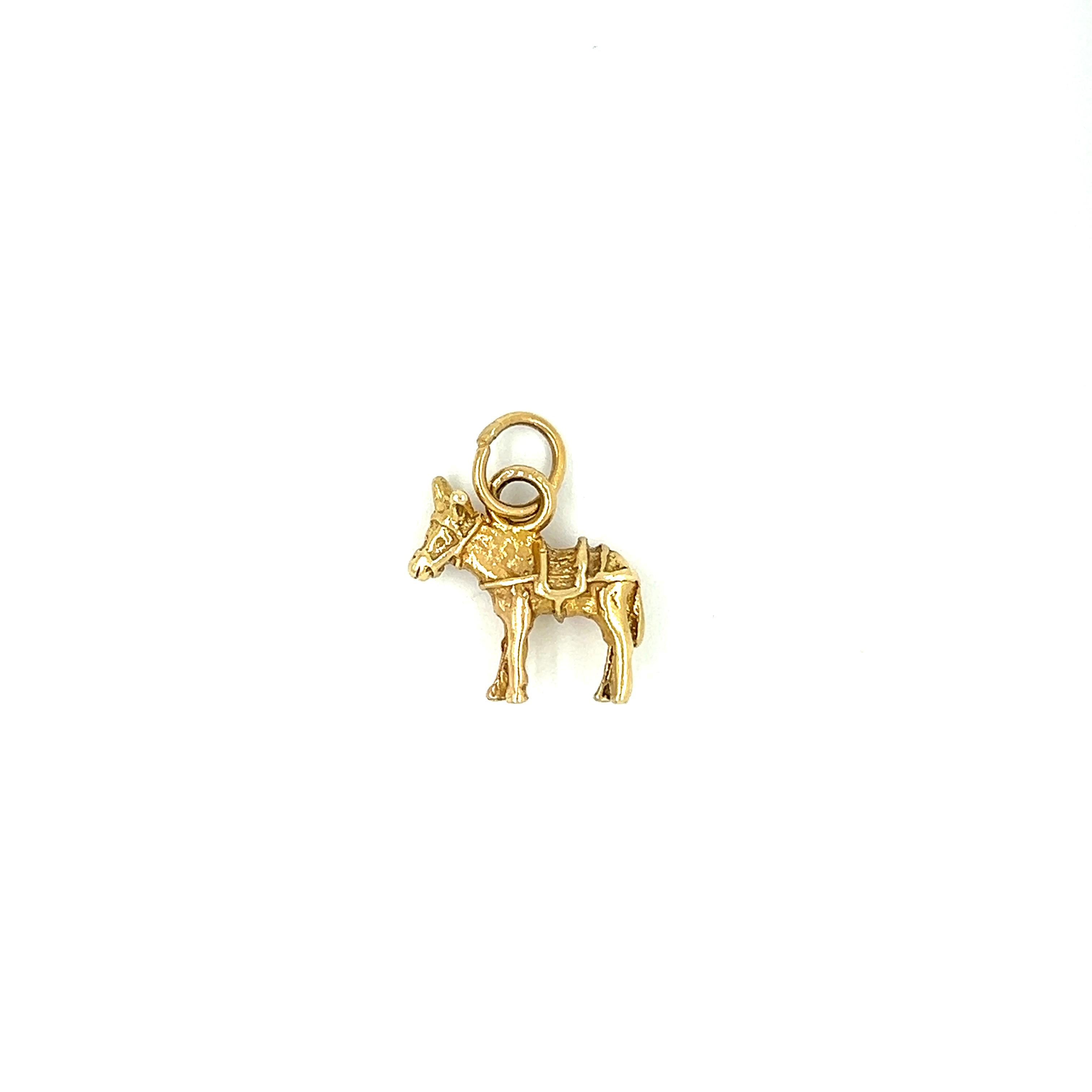 Vintage Donkey 14k Gold Charm