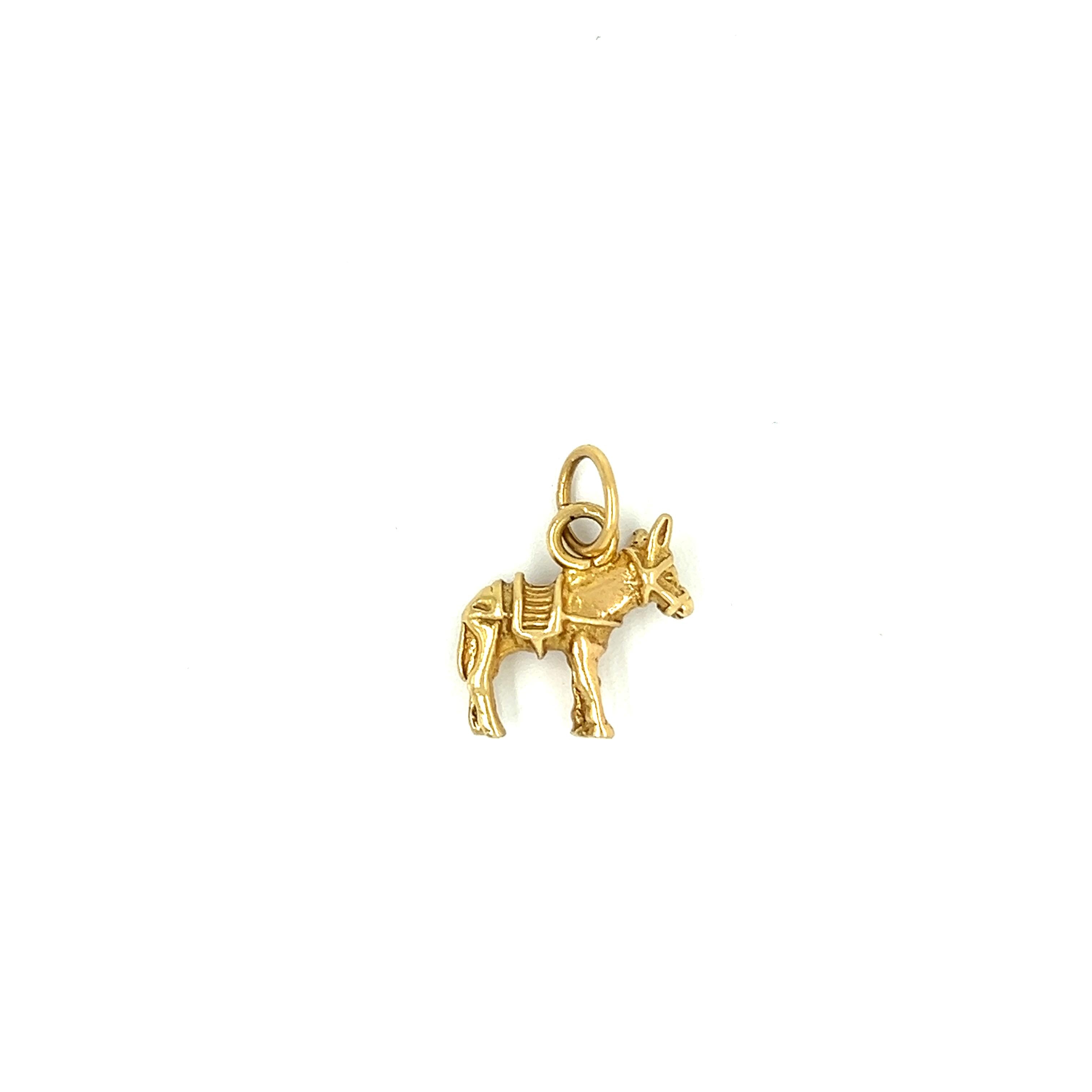 Vintage Donkey 14k Gold Charm