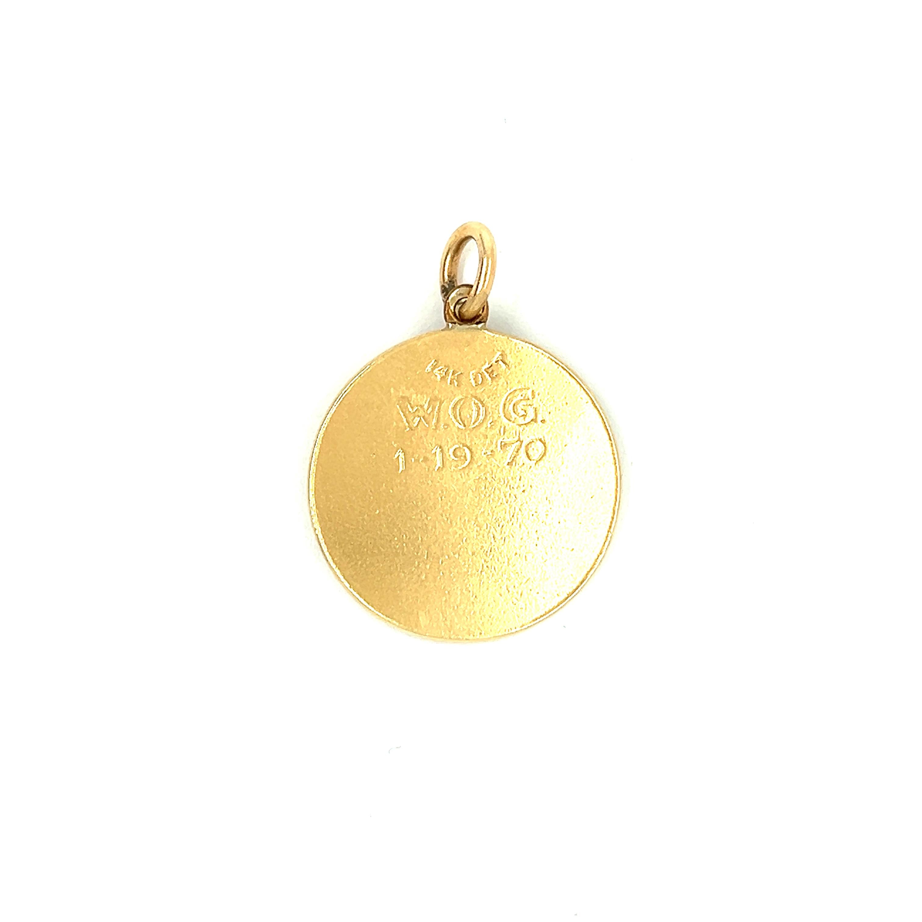 Vintage Capricorn Zodiac 14k Gold Charm