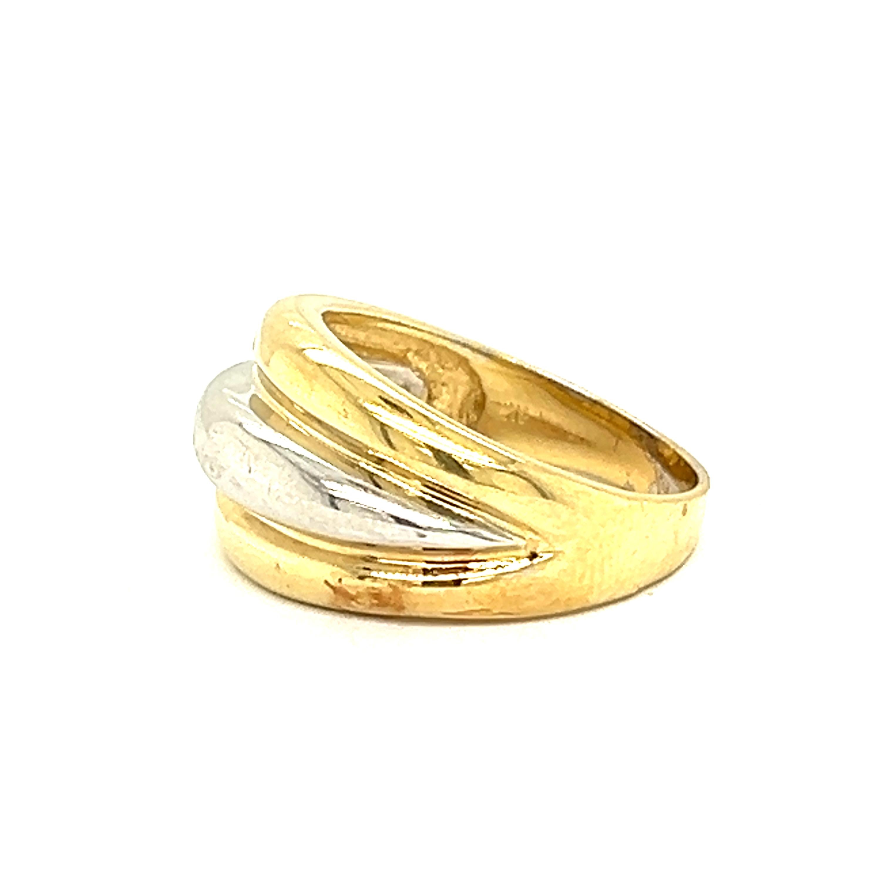 Vintage Two-Toned 14k White and Yellow Gold Ring