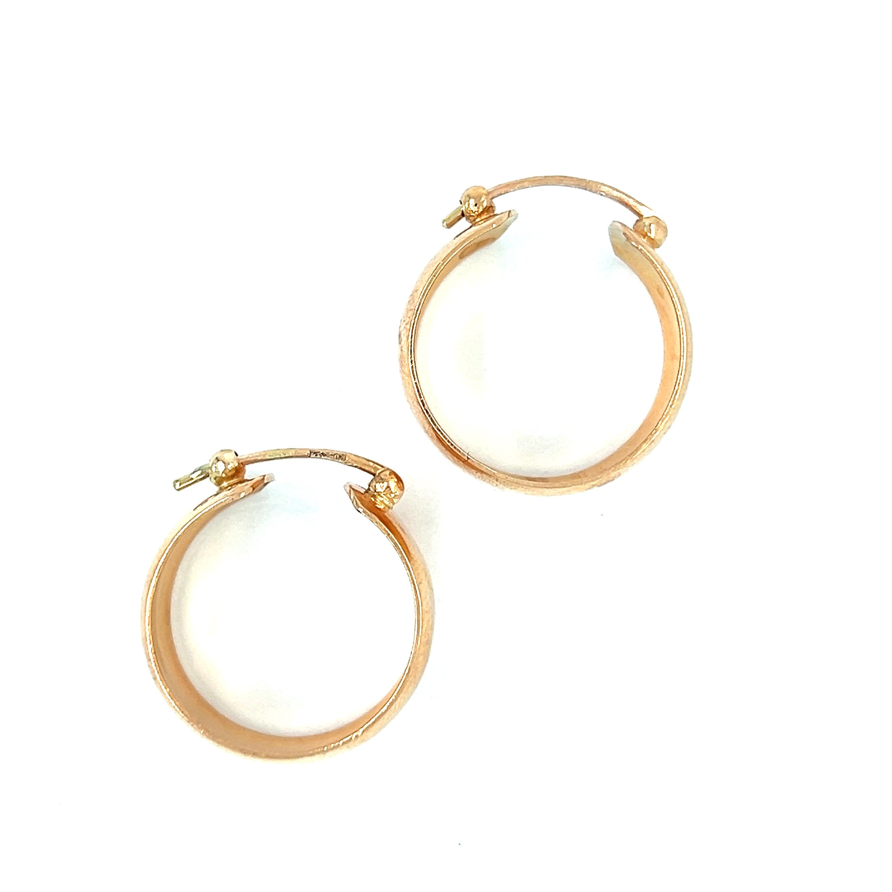 Vintage 14k Rose Gold Hoop Earrings