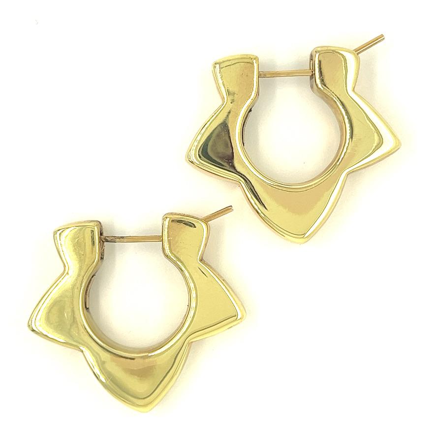 Vintage Effedue Hollow Star 18k Gold Earrings