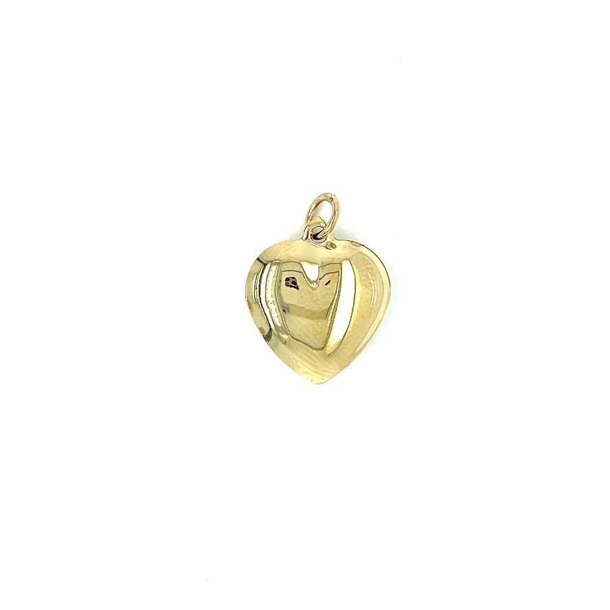 Vintage Puffy Heart 14k Gold Charm