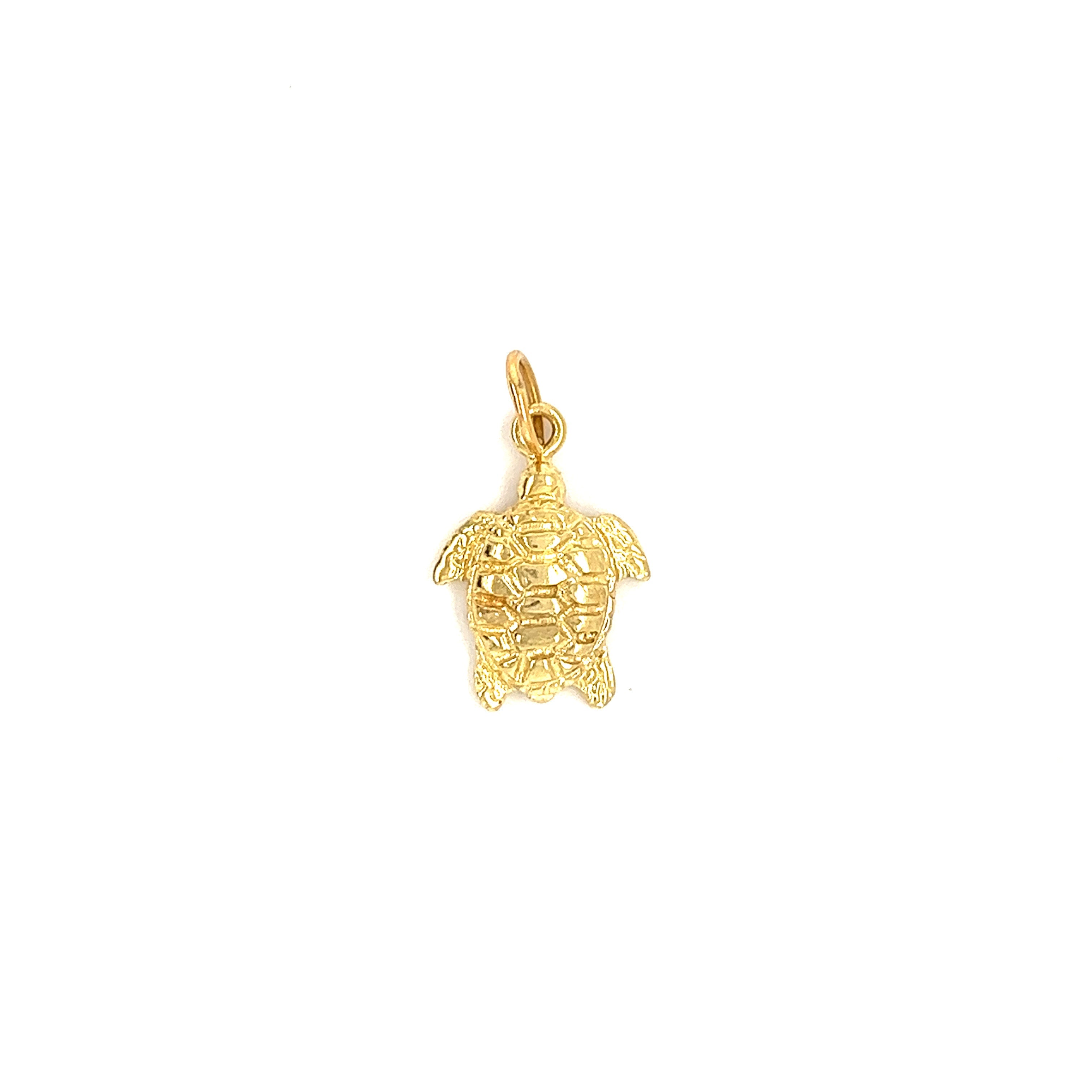 Vintage Sea Turtle 14k Gold Charm