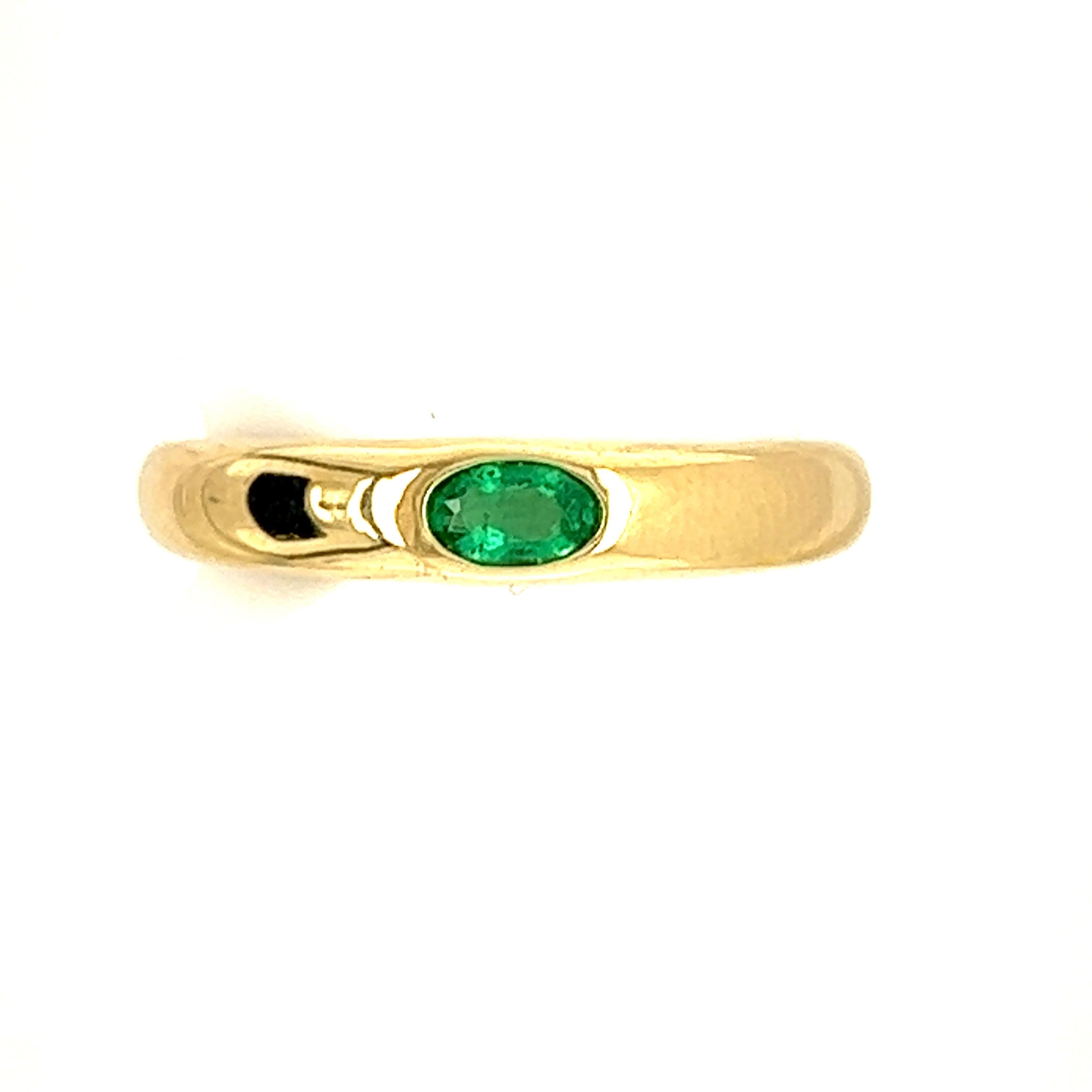 New Stacking Emerald 14k Gold Ring