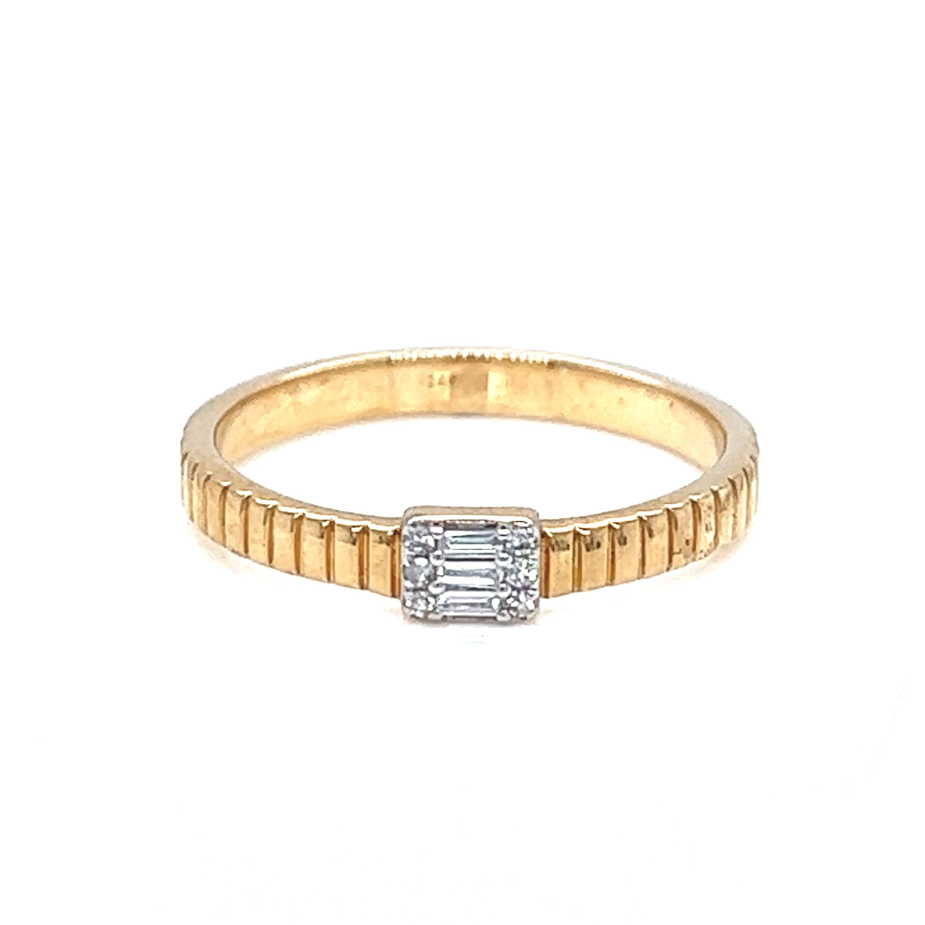 Stacking Ring Diamond and 14k Gold