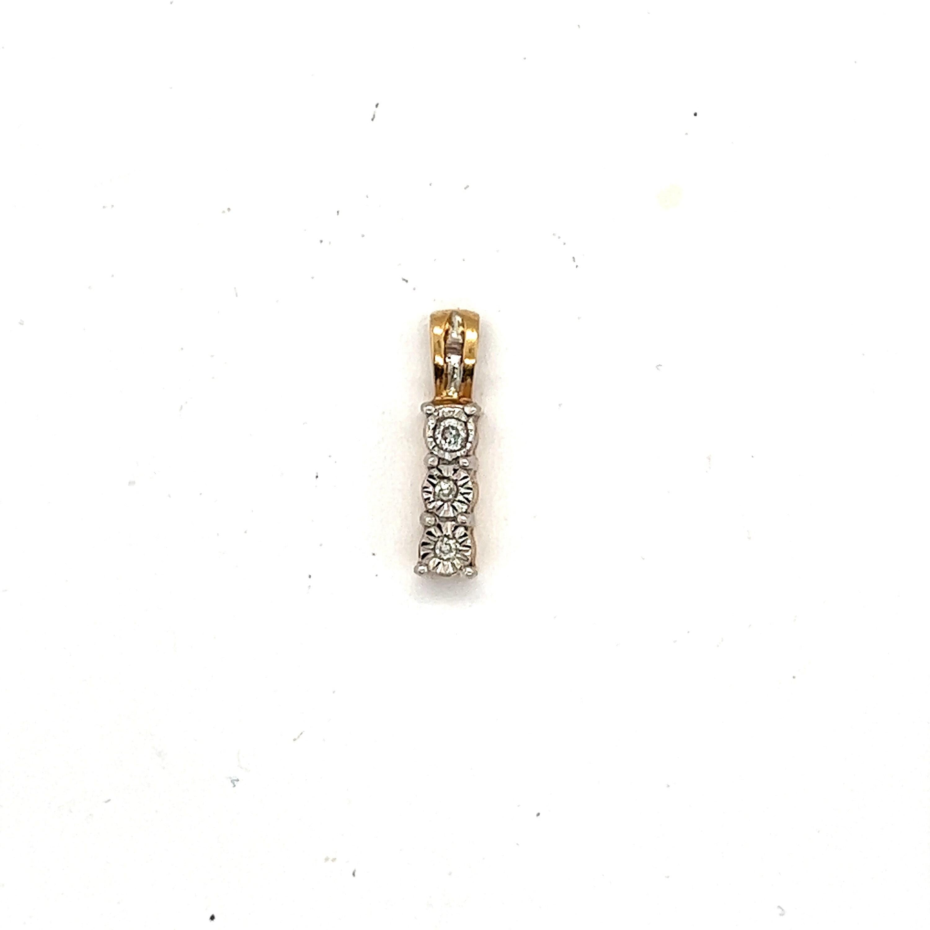 Vintage Diamond Strip 14k Gold Charm